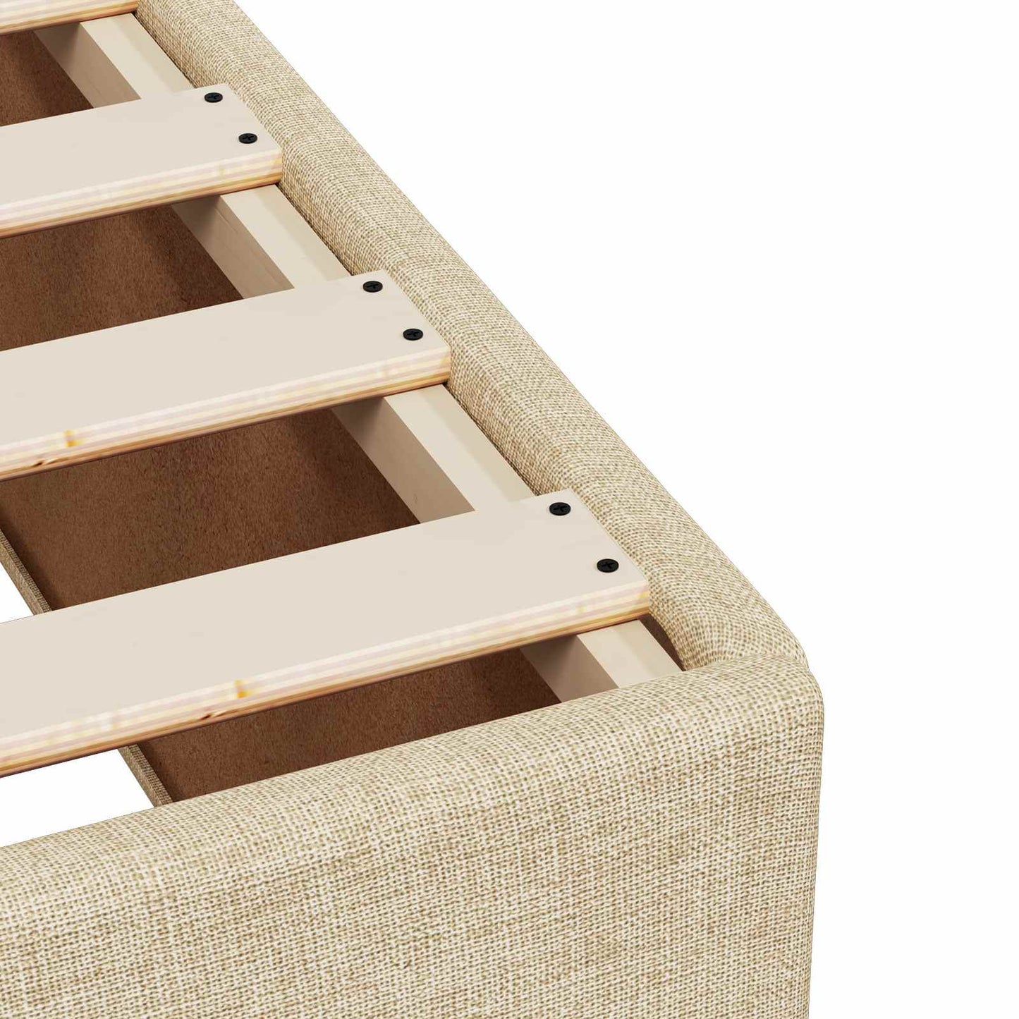 vidaXL Κρεβάτι box spring με στρώμα Κρεμ 90 x 200 cm Ύφασμα