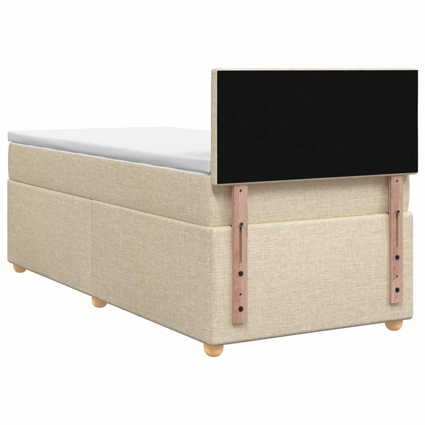 vidaXL Κρεβάτι box spring με στρώμα Κρεμ 90 x 200 cm Ύφασμα