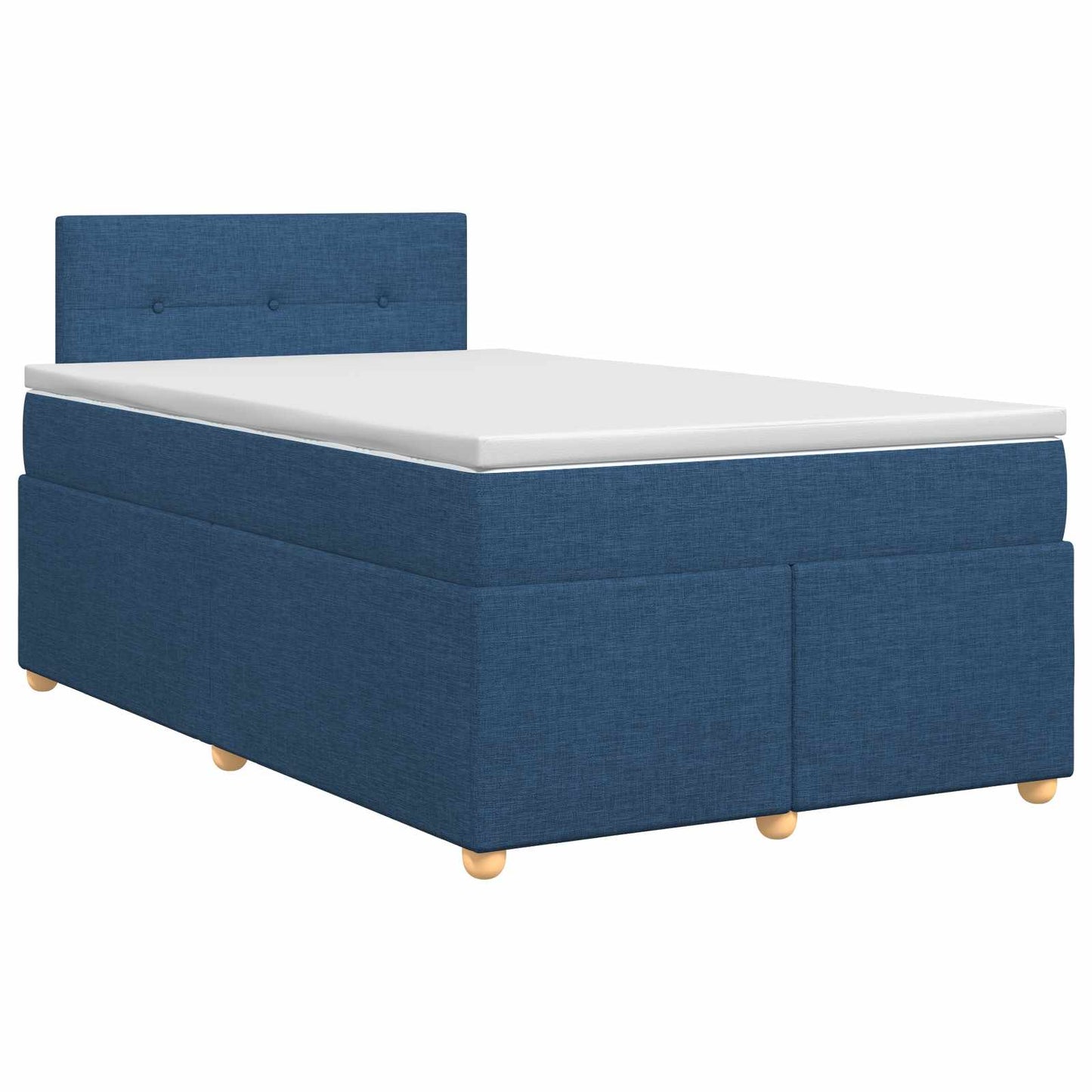vidaXL Κρεβάτι box spring με στρώμα Μπλε 120 x 190 cm Ύφασμα