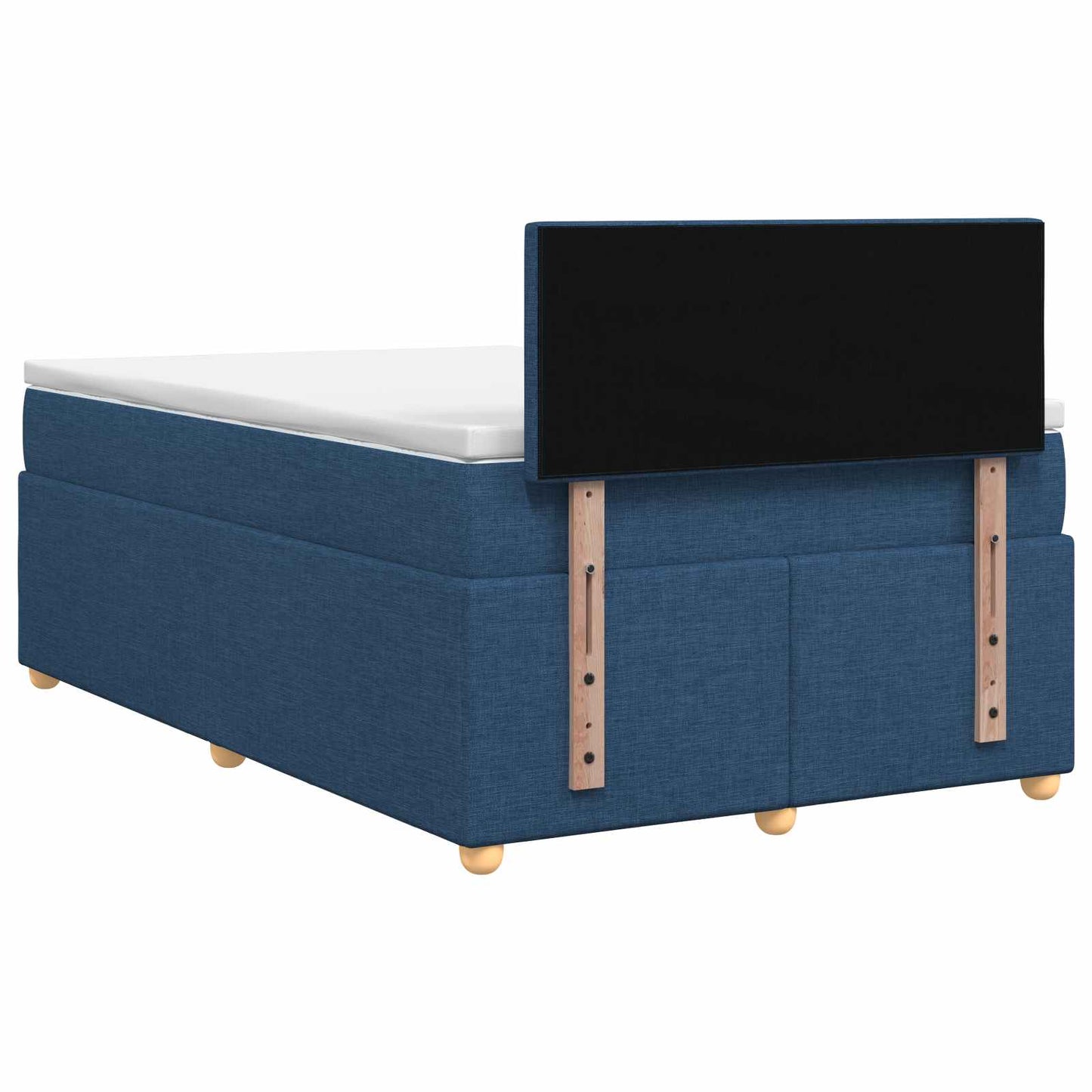 vidaXL Κρεβάτι box spring με στρώμα Μπλε 120 x 190 cm Ύφασμα