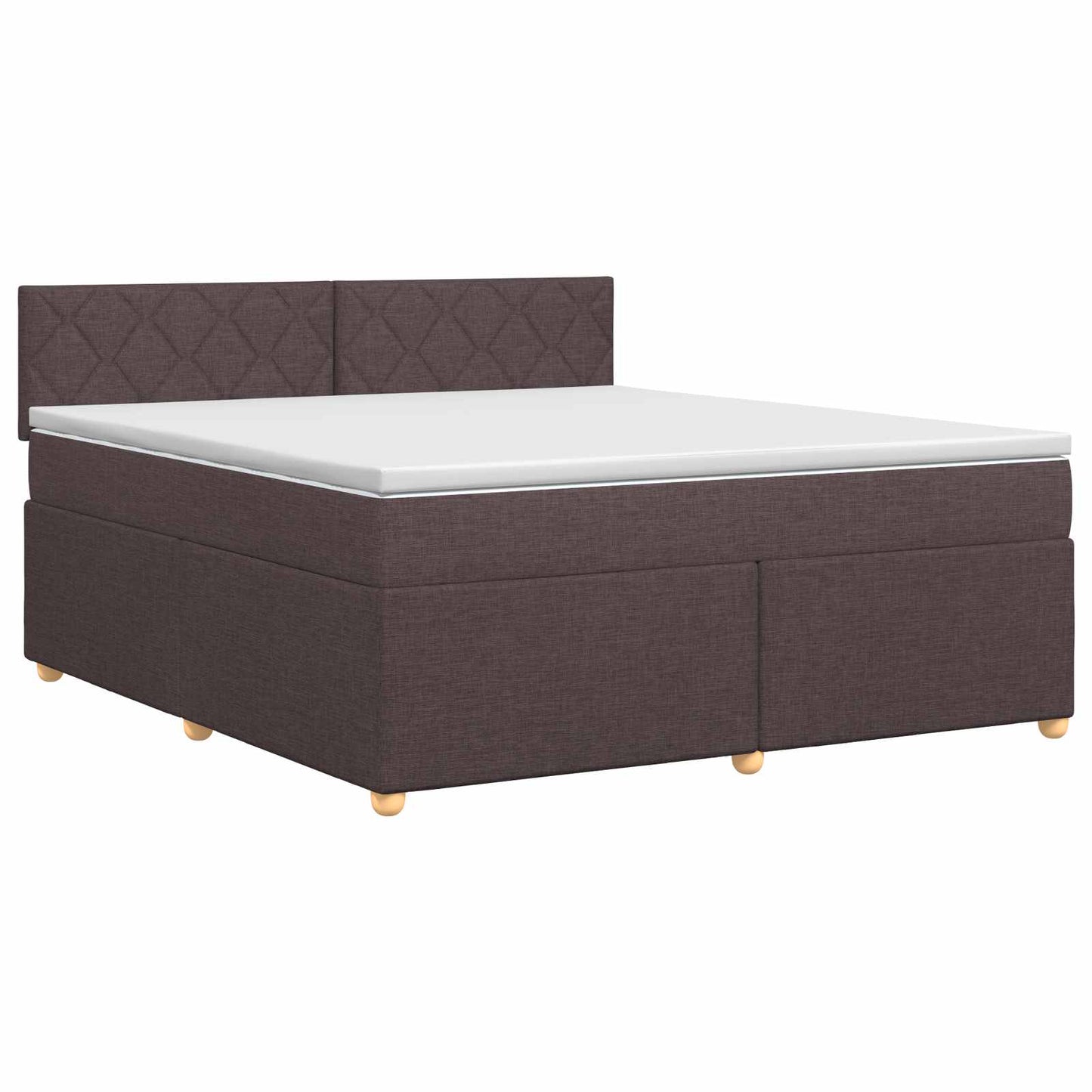 vidaXL Κρεβάτι box spring με στρώμα Σκούρο Καφέ 140 x 190 cm Ύφασμα