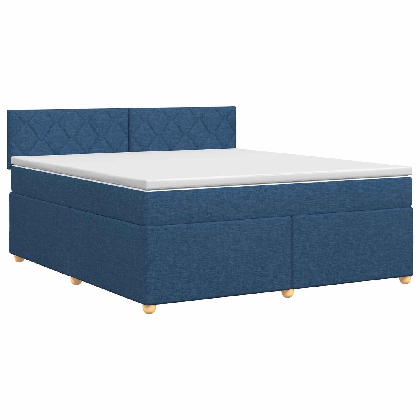 vidaXL Κρεβάτι box spring με στρώμα Μπλε 140 x 190 cm Ύφασμα