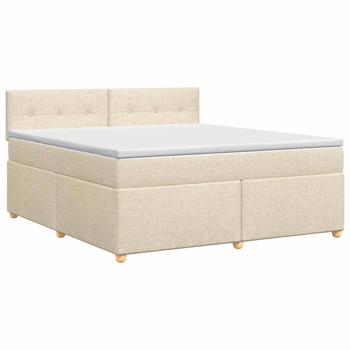 vidaXL Κρεβάτι box spring με στρώμα Κρεμ 160 x 200 cm Ύφασμα