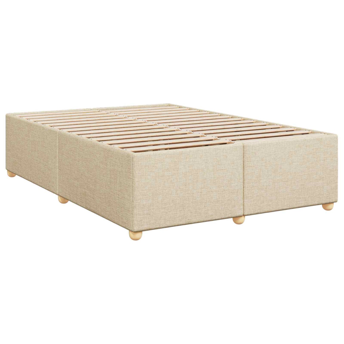 vidaXL Κρεβάτι box spring με στρώμα Κρεμ 160 x 200 cm Ύφασμα