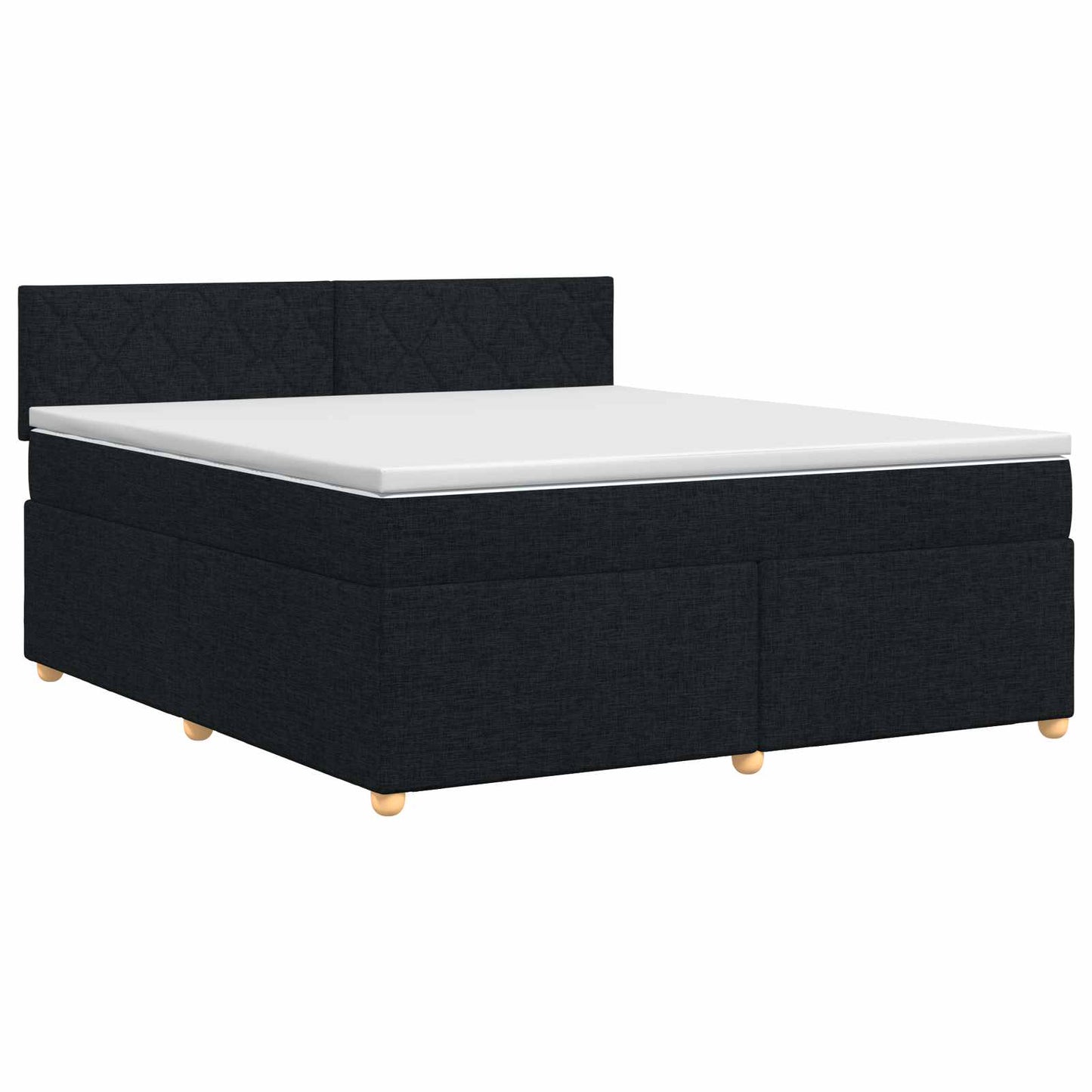 vidaXL Κρεβάτι box spring με στρώμα Μαύρο 160 x 200 cm Ύφασμα