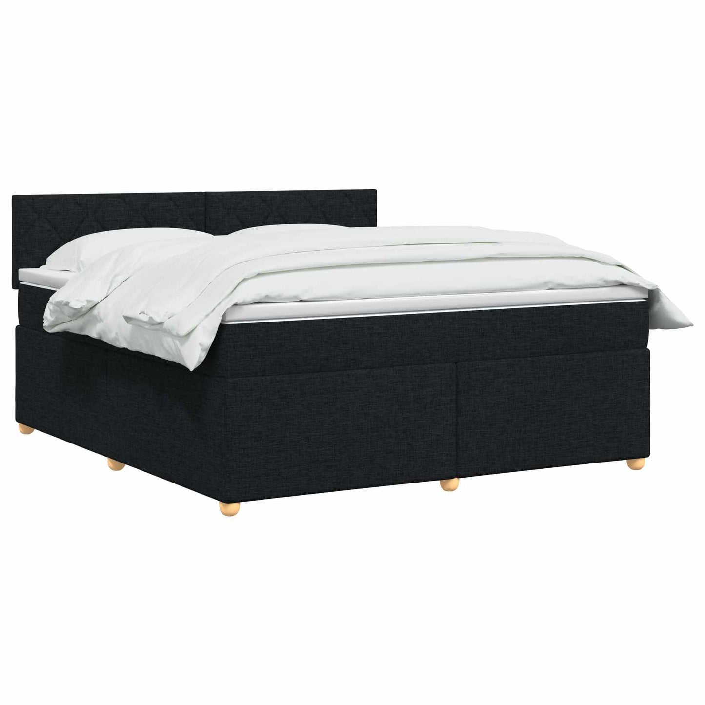 vidaXL Κρεβάτι box spring με στρώμα Μαύρο 160 x 200 cm Ύφασμα
