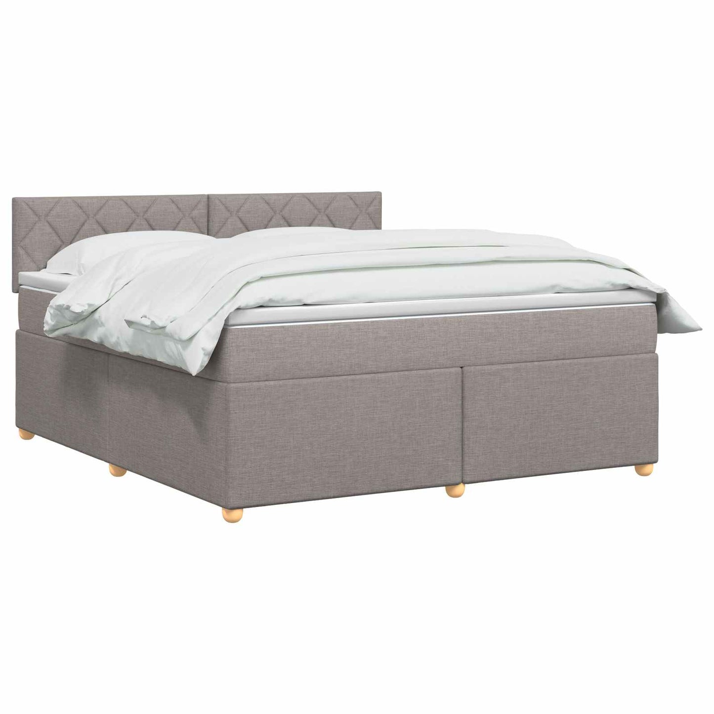vidaXL Κρεβάτι box spring με στρώμα Taupe 160 x 200 cm Ύφασμα