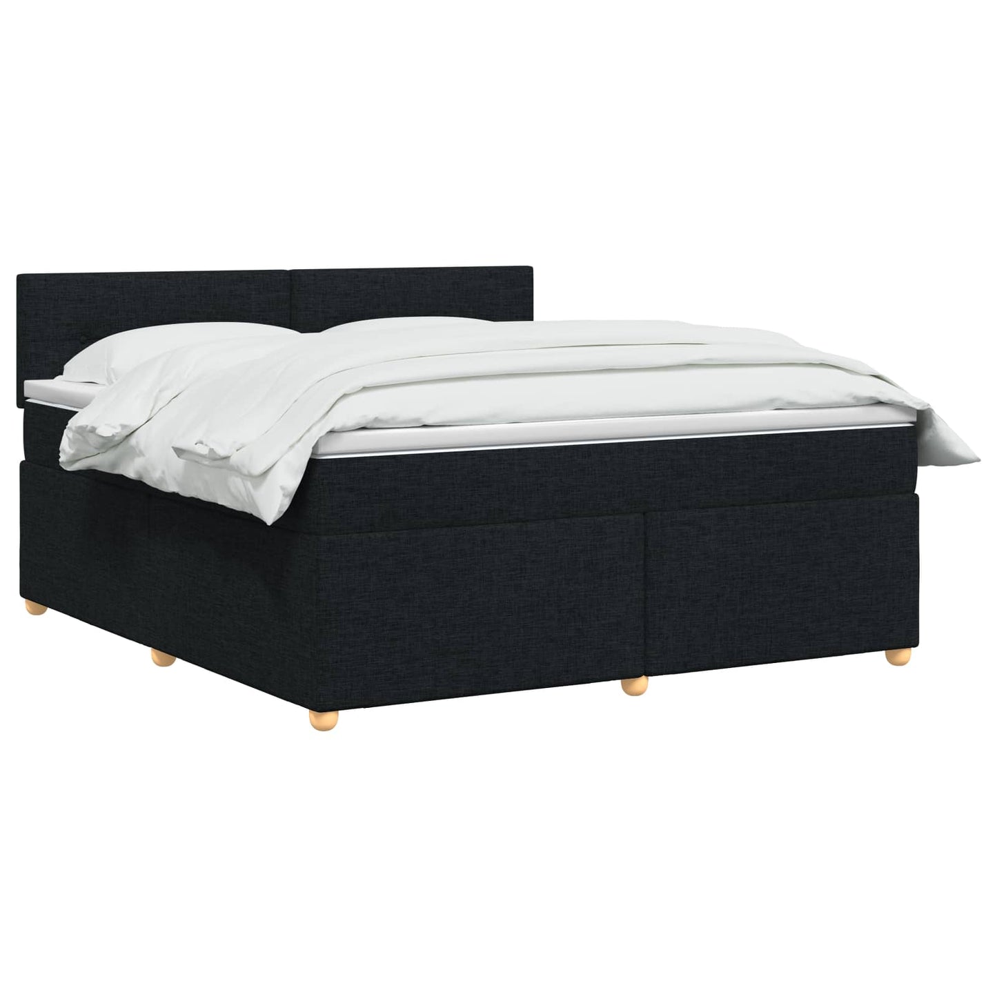 vidaXL Κρεβάτι box spring με στρώμα Μαύρο 180 x 200 cm Ύφασμα