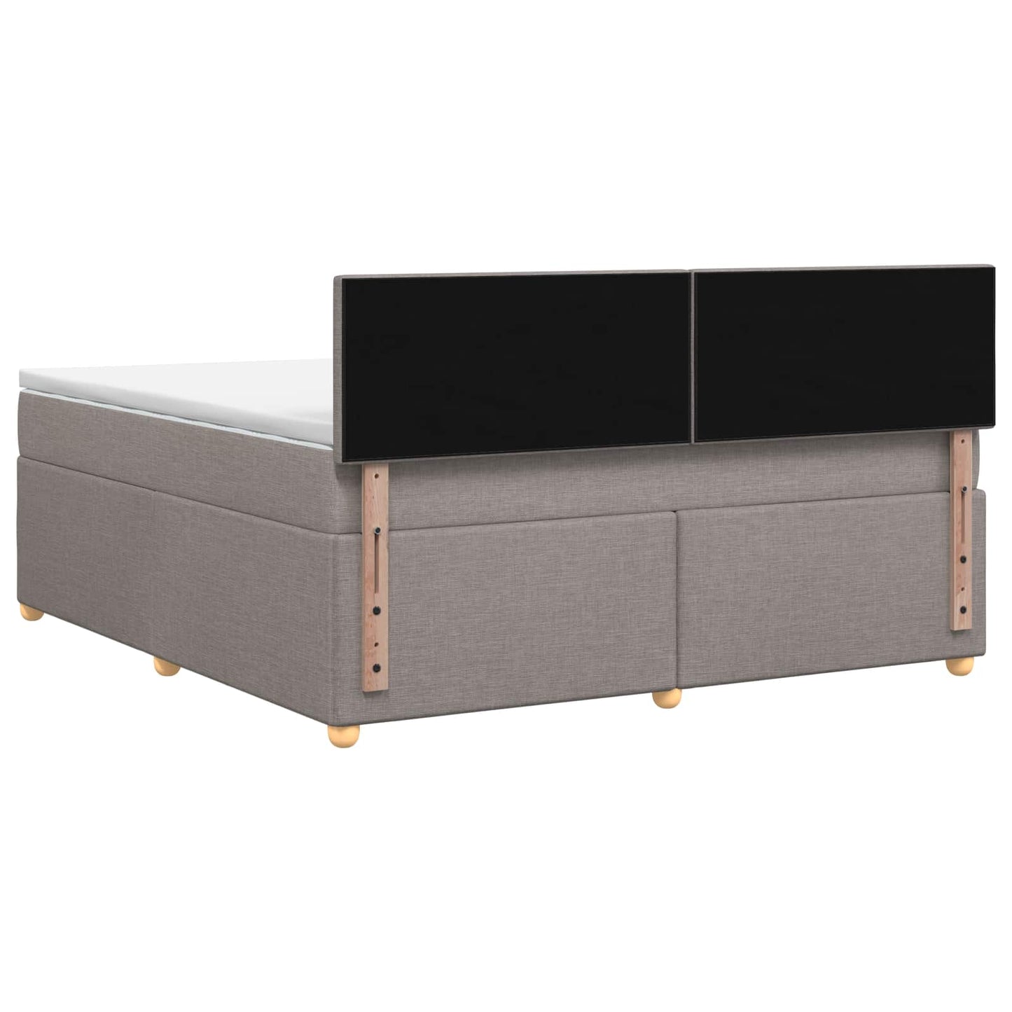 vidaXL Κρεβάτι box spring με στρώμα Taupe 180 x 200 cm Ύφασμα