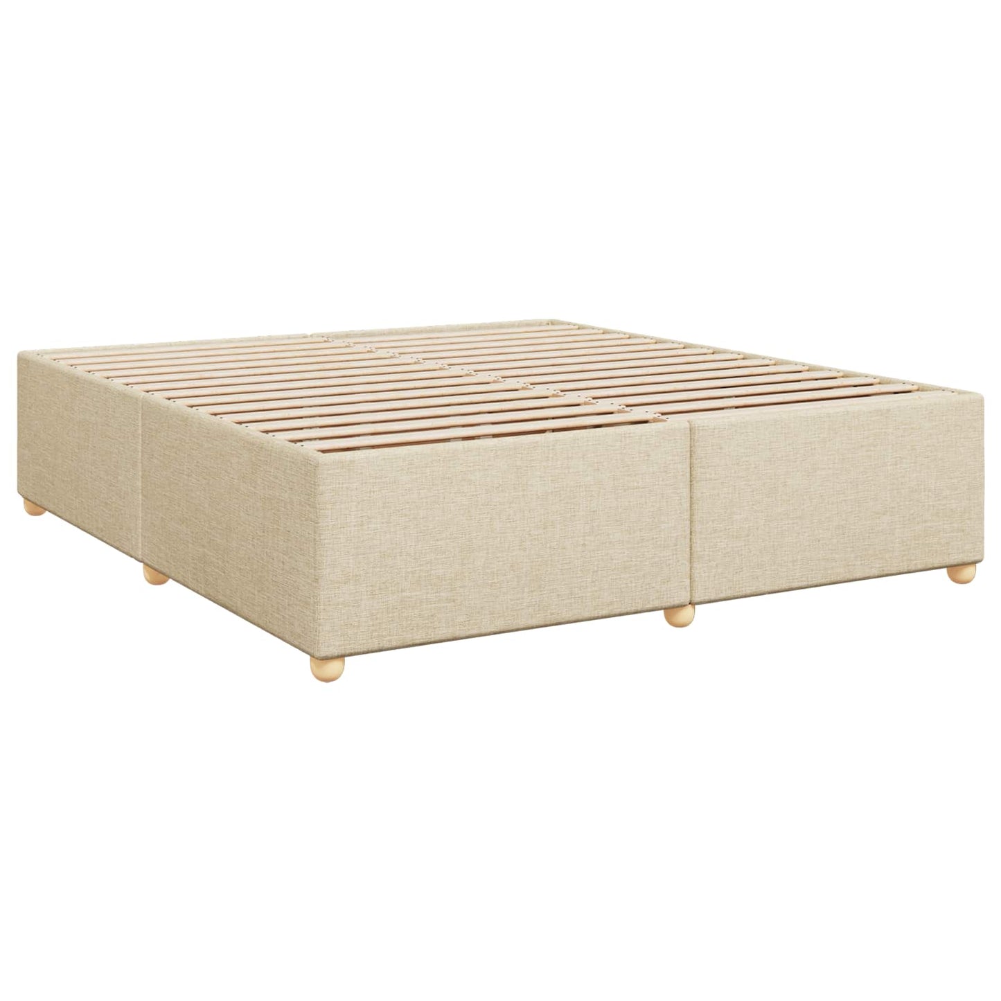 vidaXL Κρεβάτι box spring με στρώμα Κρεμ 180 x 200 cm Ύφασμα