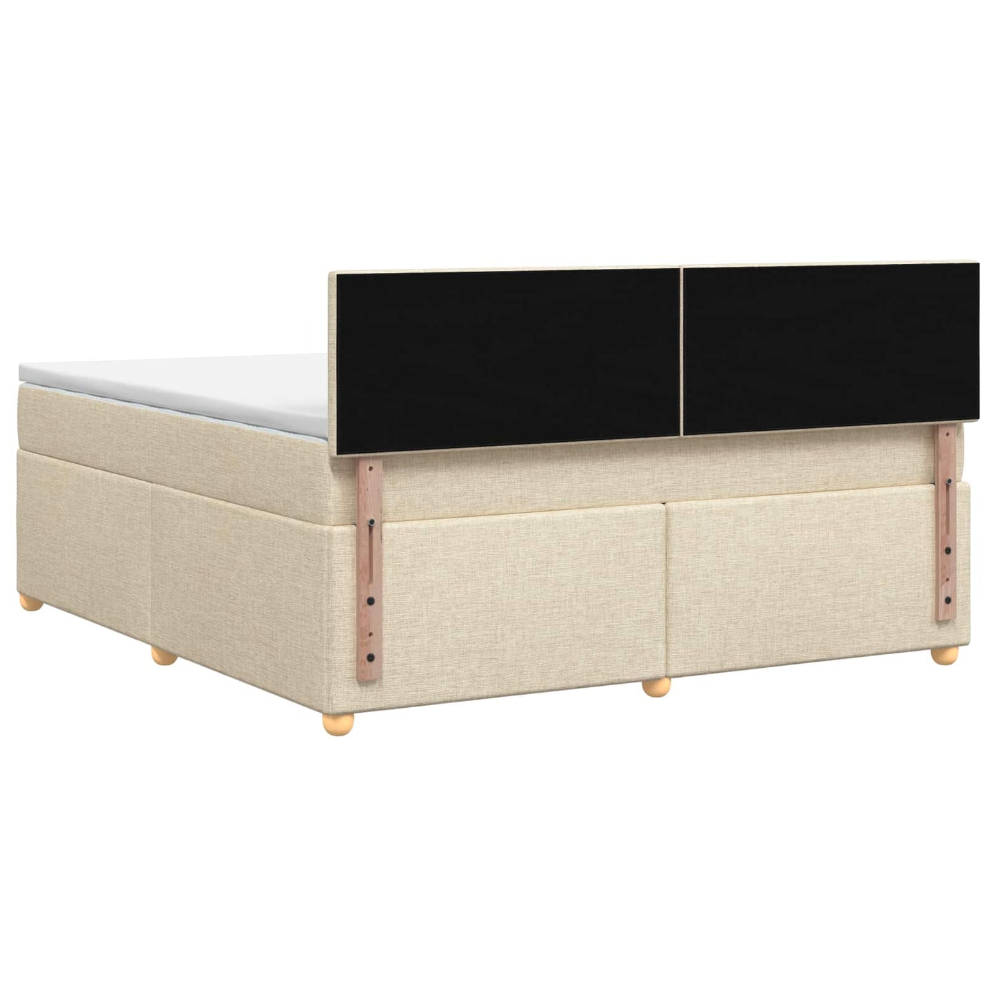 vidaXL Κρεβάτι box spring με στρώμα Κρεμ 180 x 200 cm Ύφασμα