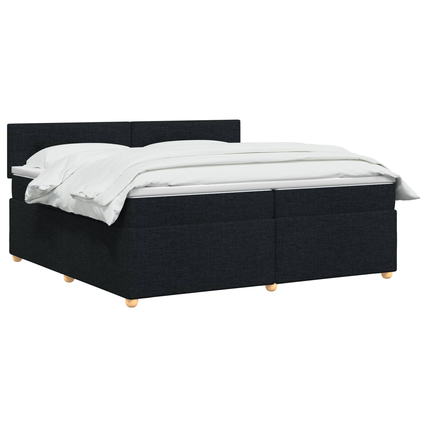 vidaXL Κρεβάτι box spring με στρώμα Μαύρο 200 x 200 cm Ύφασμα