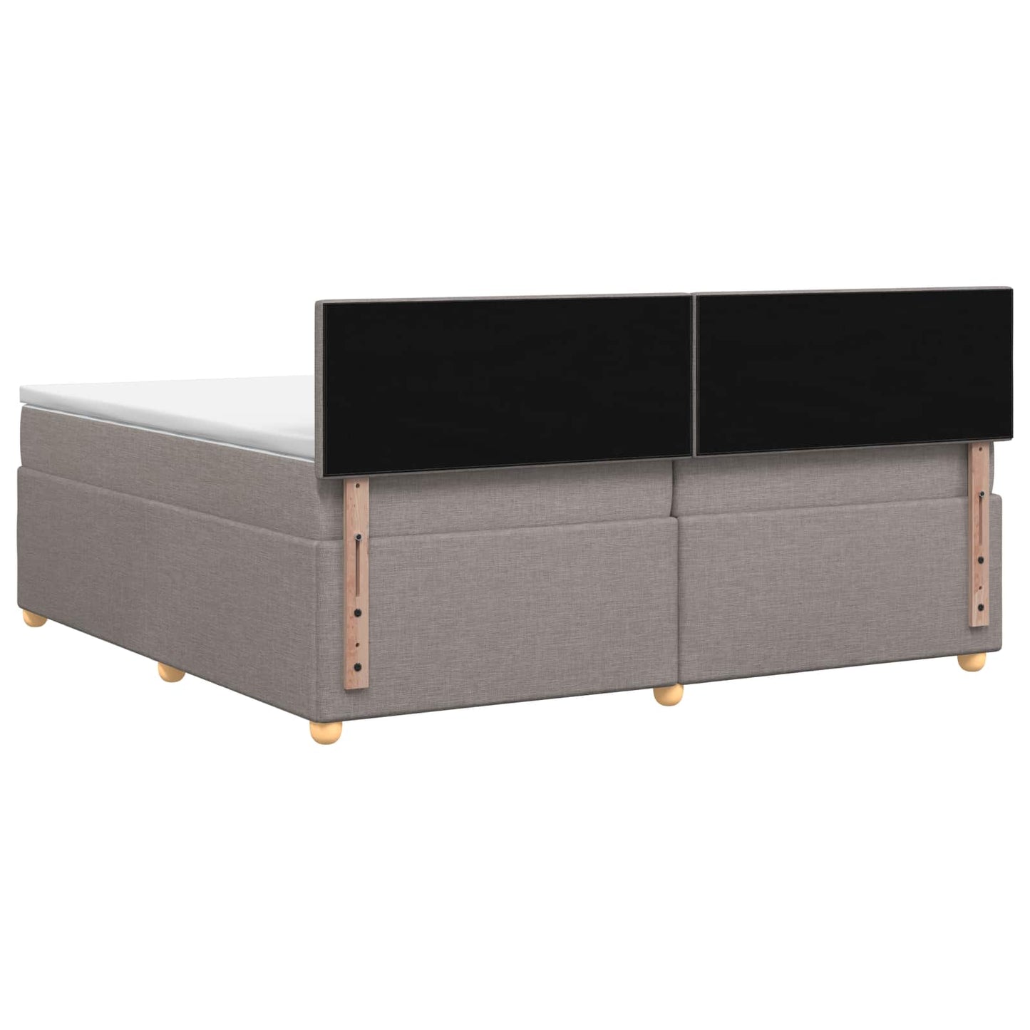 vidaXL Κρεβάτι box spring με στρώμα Taupe 200 x 200 cm Ύφασμα