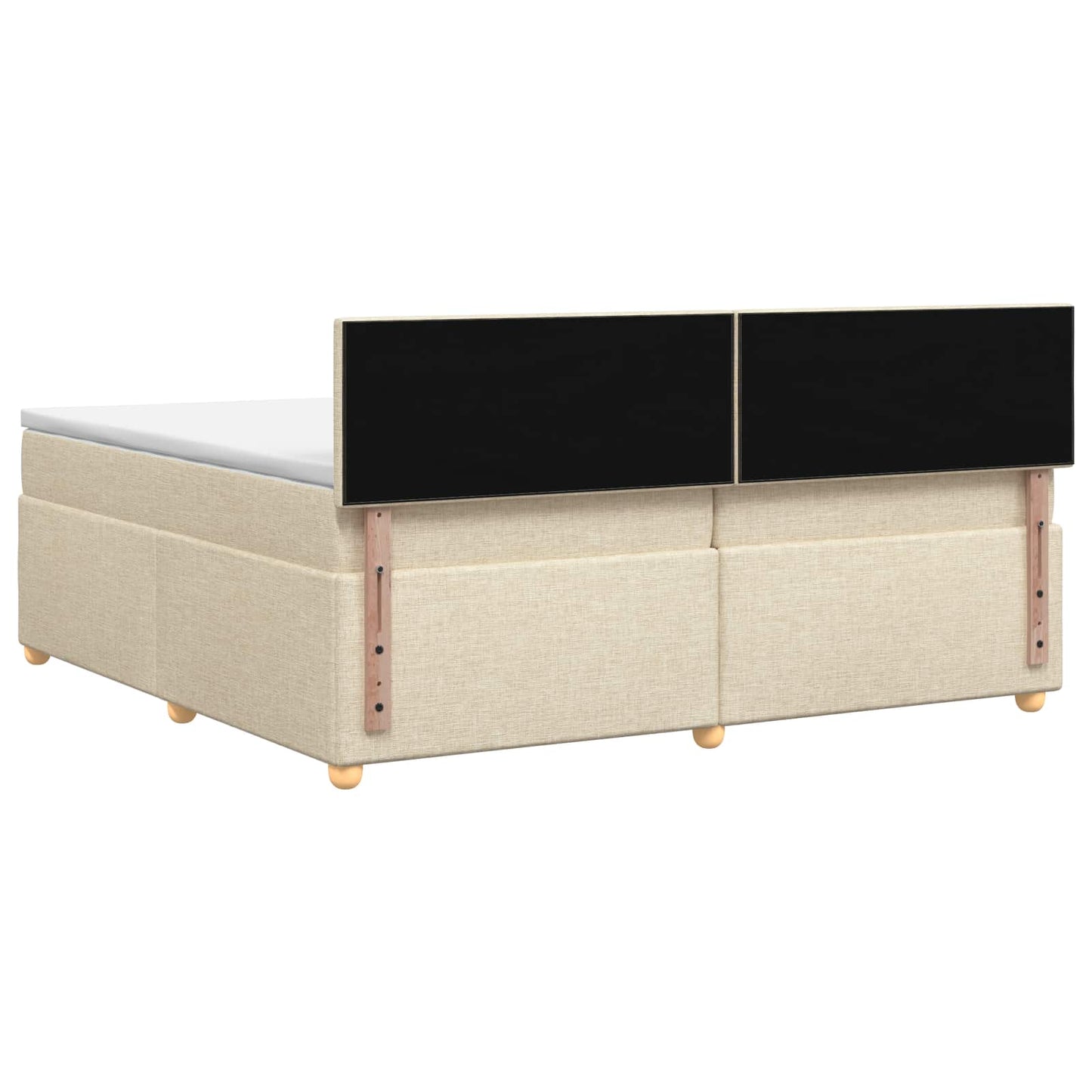 vidaXL Κρεβάτι box spring με στρώμα Κρεμ 200 x 200 cm Ύφασμα
