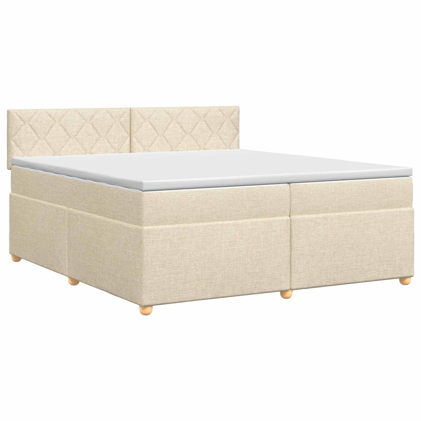 vidaXL Κρεβάτι box spring με στρώμα Κρεμ 200 x 200 cm Ύφασμα