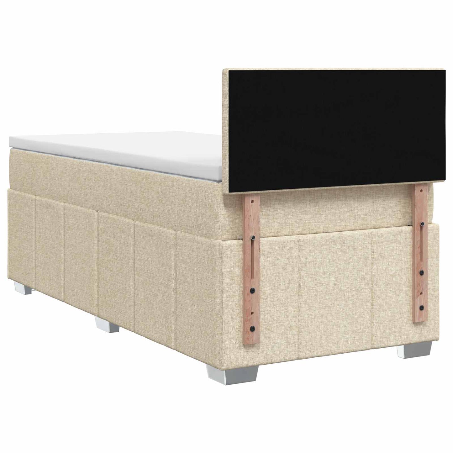 vidaXL Κρεβάτι box spring με στρώμα Κρεμ 80 x 200 cm Ύφασμα
