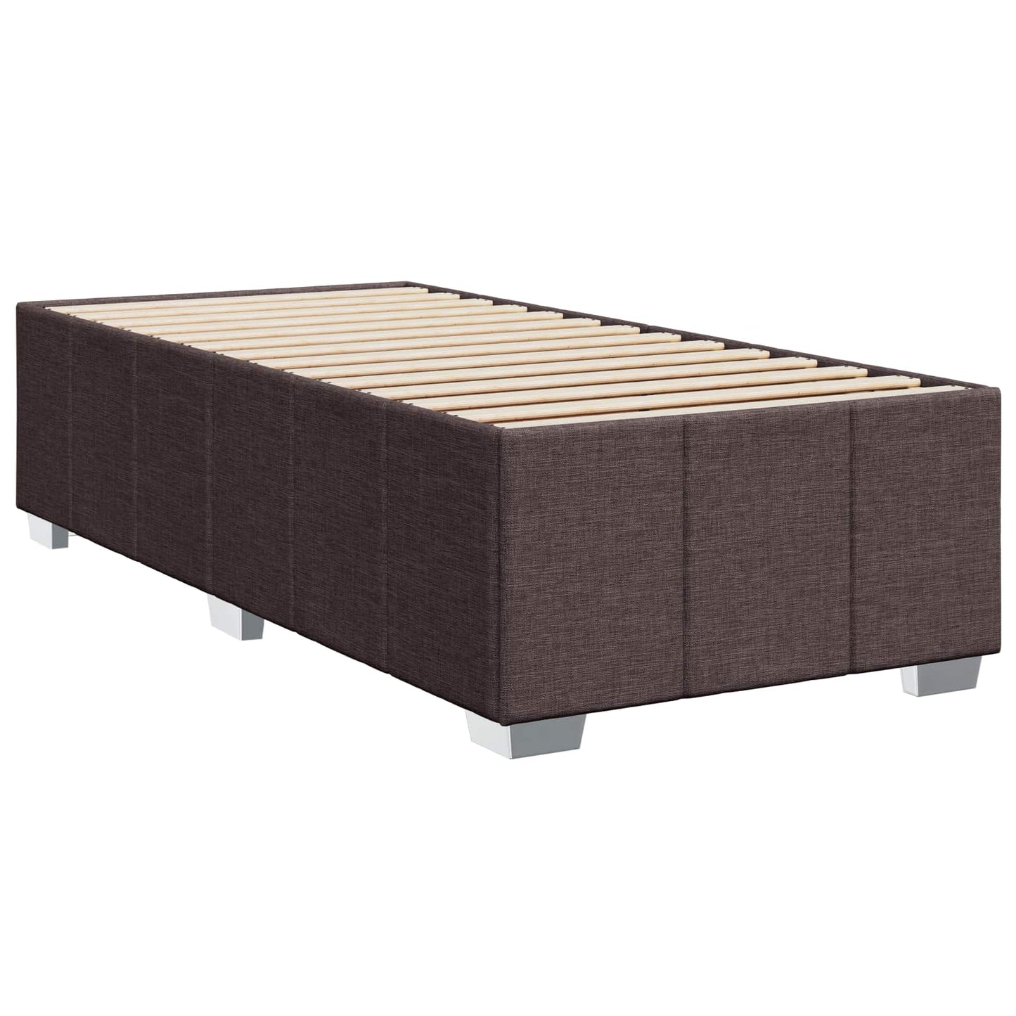 vidaXL Κρεβάτι box spring με στρώμα Σκούρο Καφέ 90 x 200 cm Ύφασμα