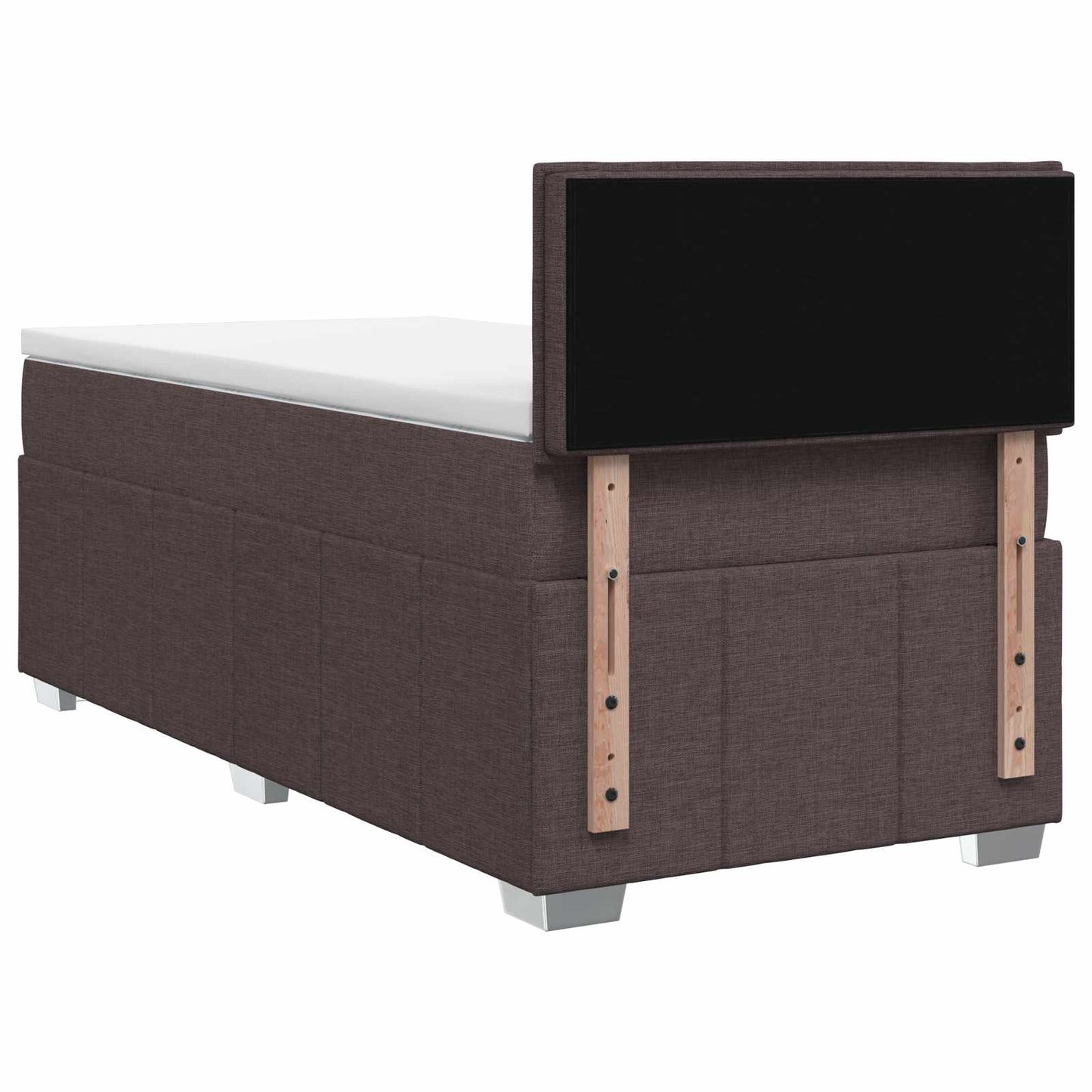 vidaXL Κρεβάτι box spring με στρώμα Σκούρο Καφέ 90 x 200 cm Ύφασμα