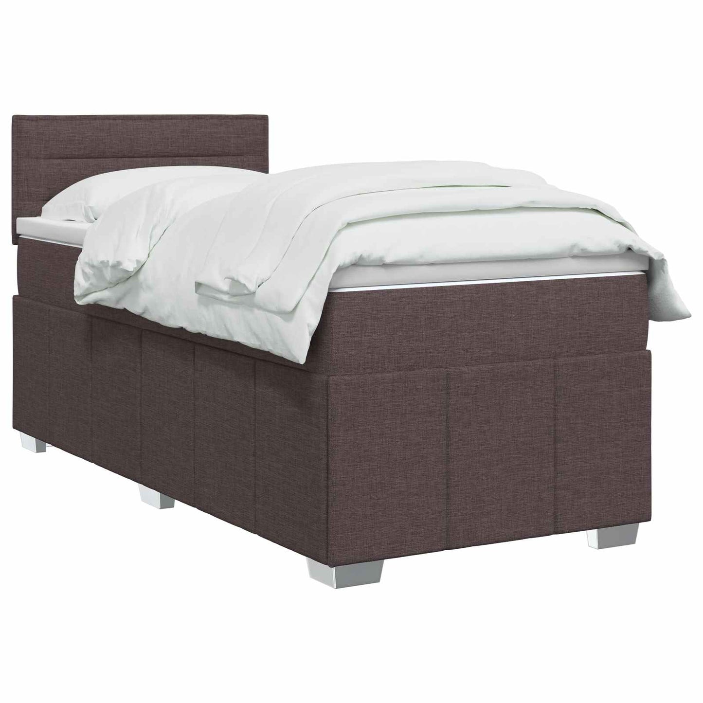 vidaXL Κρεβάτι box spring με στρώμα Σκούρο Καφέ 90 x 200 cm Ύφασμα