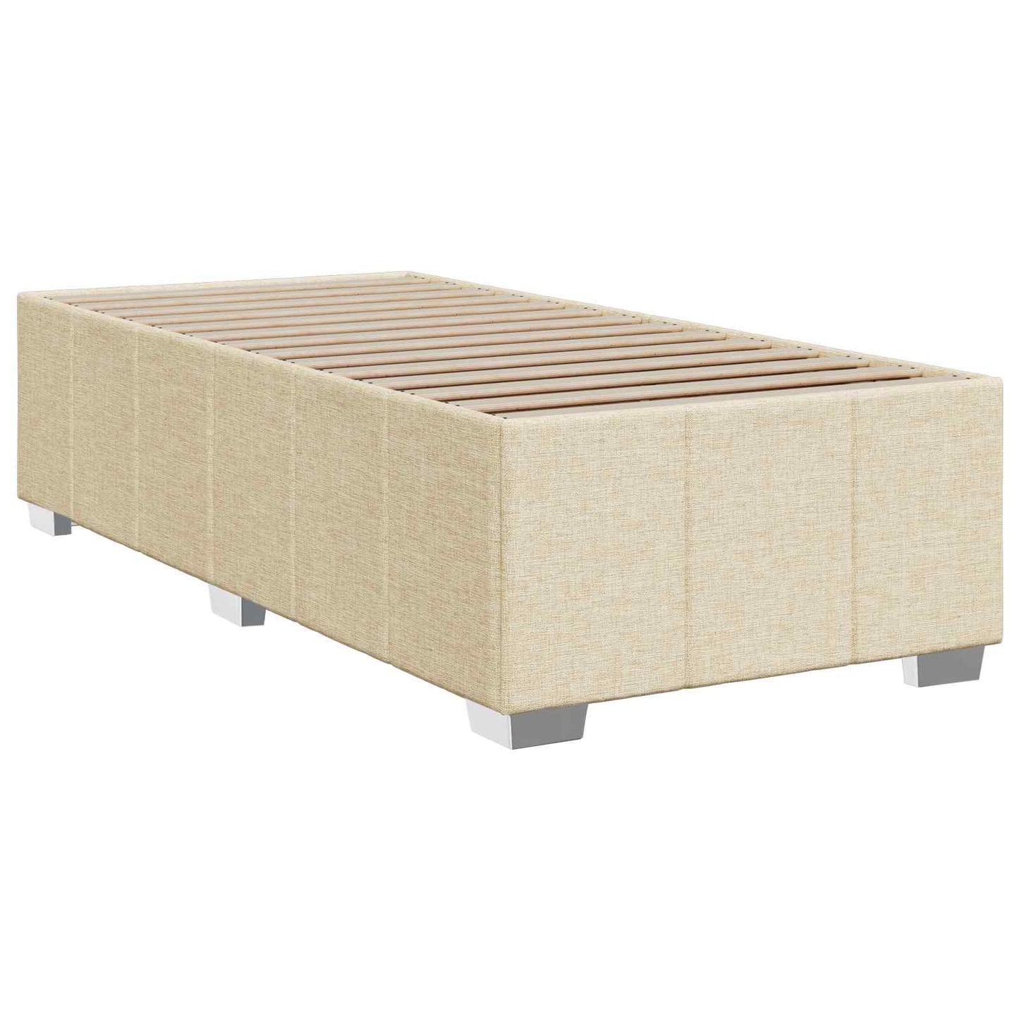vidaXL Κρεβάτι box spring με στρώμα Κρεμ 90 x 200 cm Ύφασμα