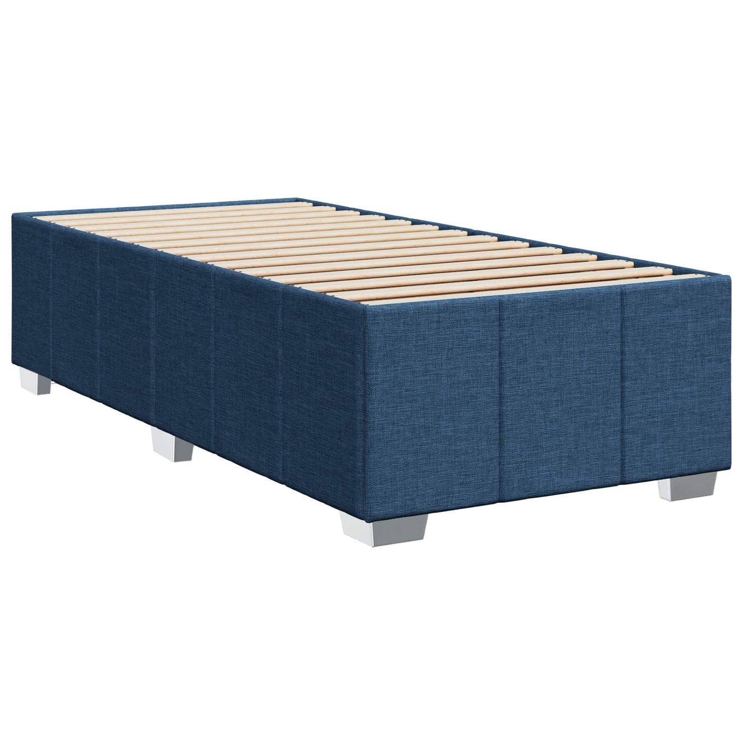 vidaXL Κρεβάτι box spring με στρώμα Μπλε 100 x 200 cm Ύφασμα