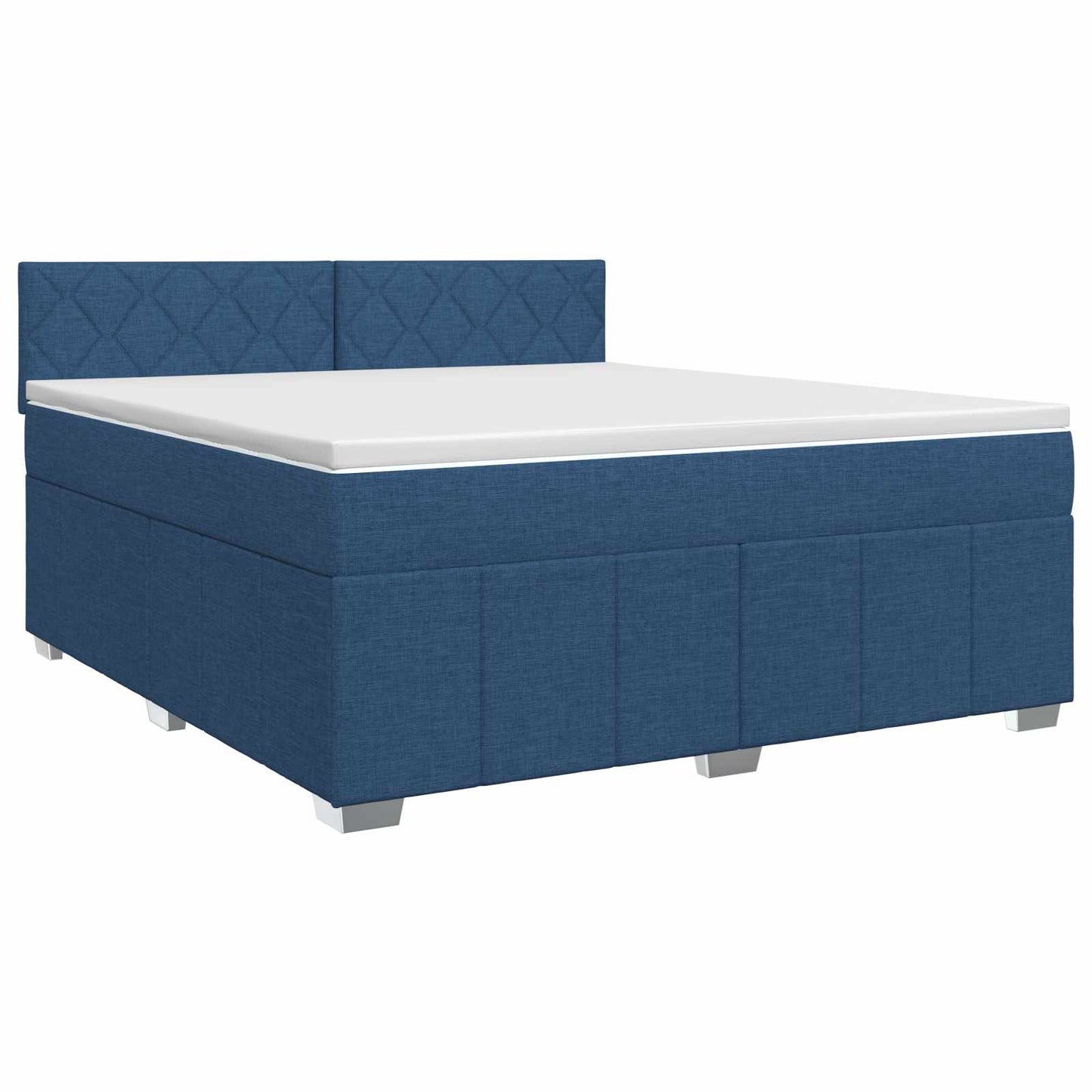 vidaXL Κρεβάτι box spring με στρώμα Μπλε 140 x 200 cm Ύφασμα