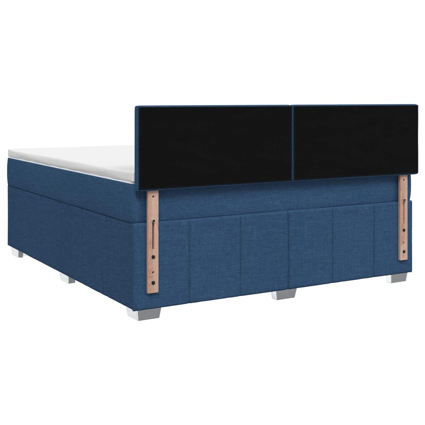 vidaXL Κρεβάτι box spring με στρώμα Μπλε 140 x 200 cm Ύφασμα