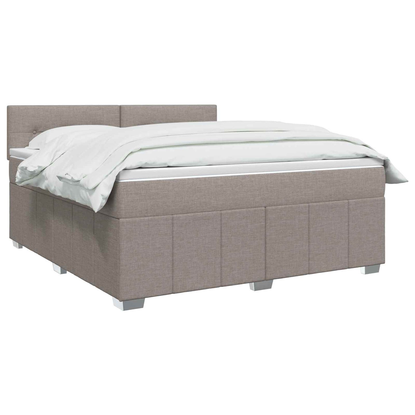 vidaXL Κρεβάτι box spring με στρώμα Taupe 160 x 200 cm Ύφασμα