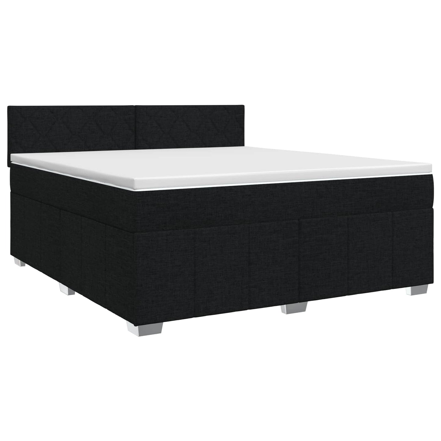 vidaXL Κρεβάτι box spring με στρώμα Μαύρο 160 x 200 cm Ύφασμα