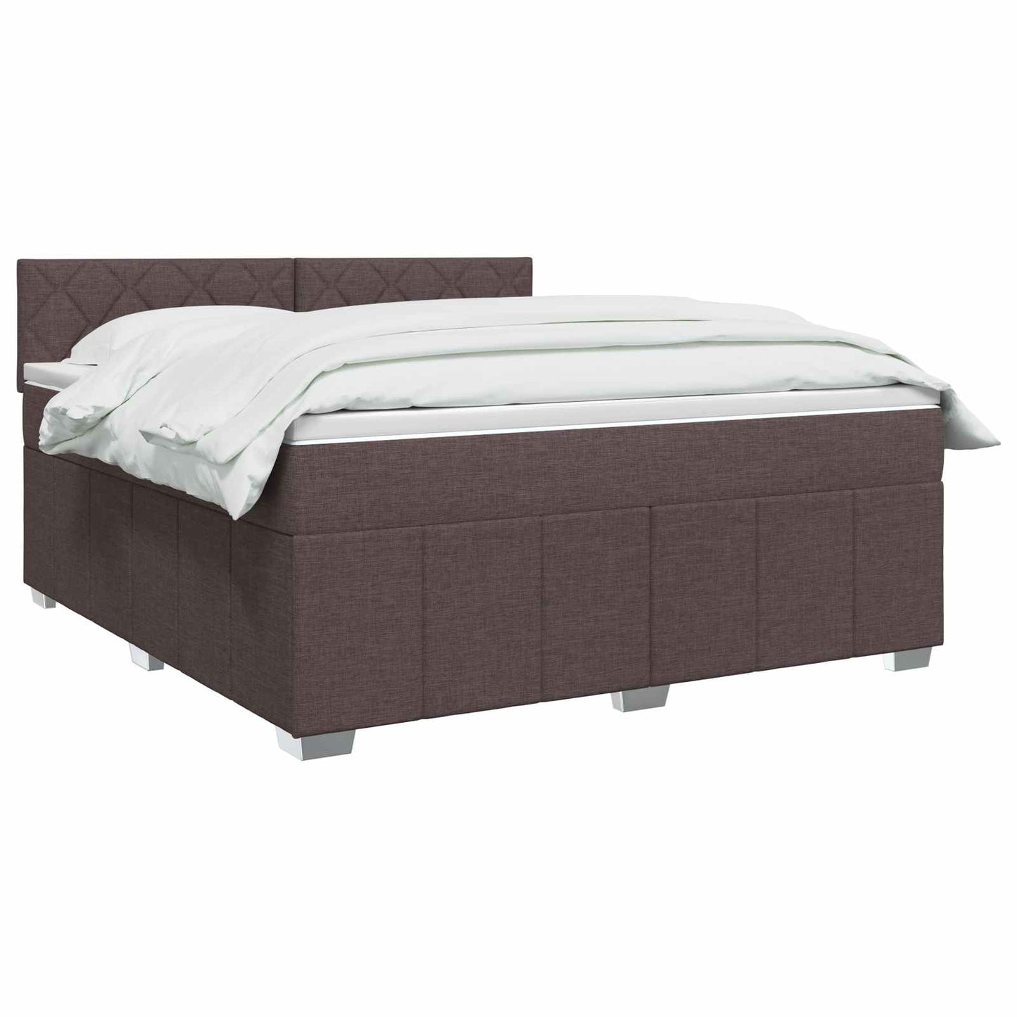 vidaXL Κρεβάτι box spring με στρώμα Σκούρο Καφέ 160 x 200 cm Ύφασμα