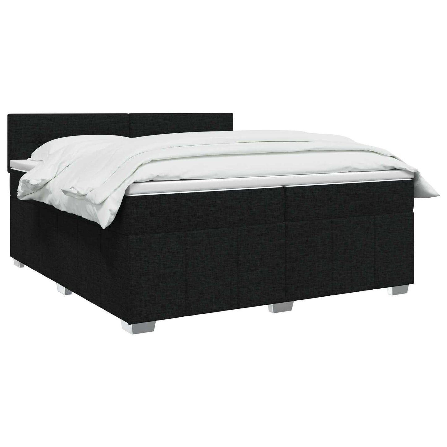vidaXL Κρεβάτι box spring με στρώμα Μαύρο 200 x 200 cm Ύφασμα