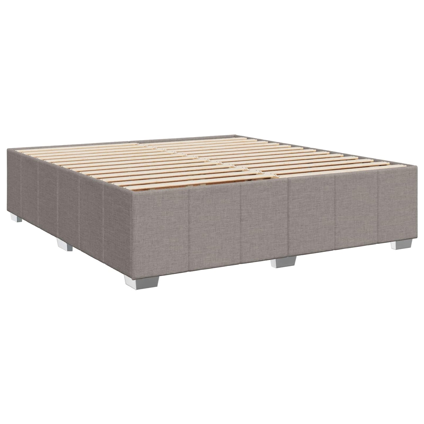 vidaXL Κρεβάτι box spring με στρώμα Taupe 200 x 200 cm Ύφασμα