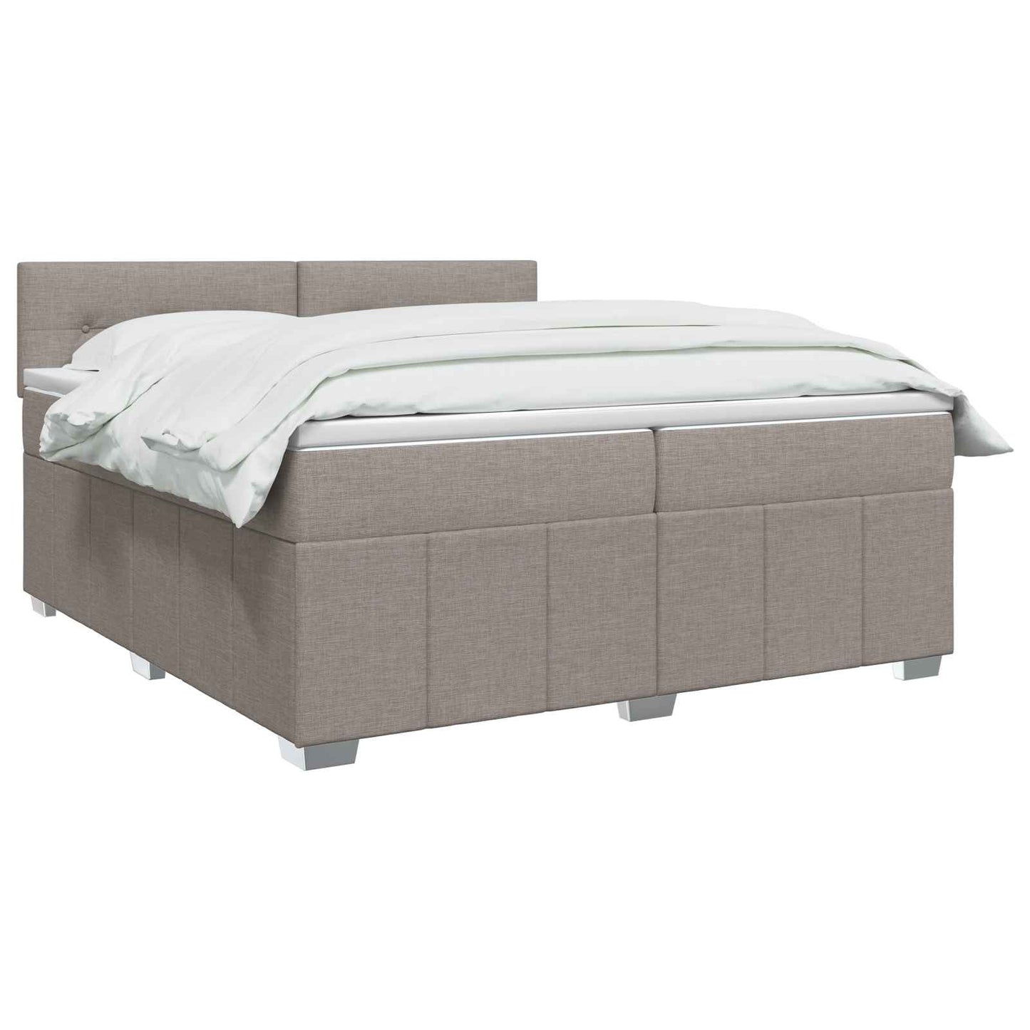 vidaXL Κρεβάτι box spring με στρώμα Taupe 200 x 200 cm Ύφασμα