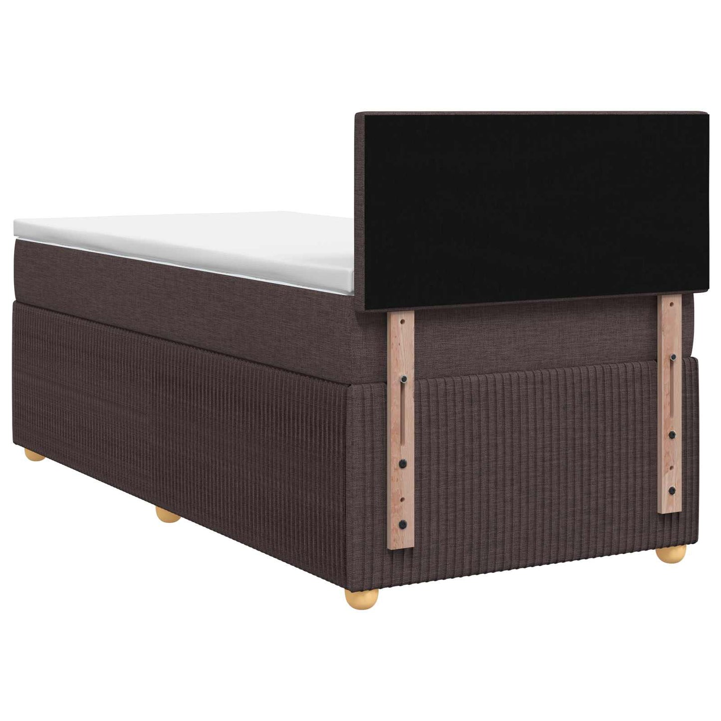 vidaXL Κρεβάτι box spring με στρώμα Σκούρο Καφέ 80 x 200 cm Ύφασμα