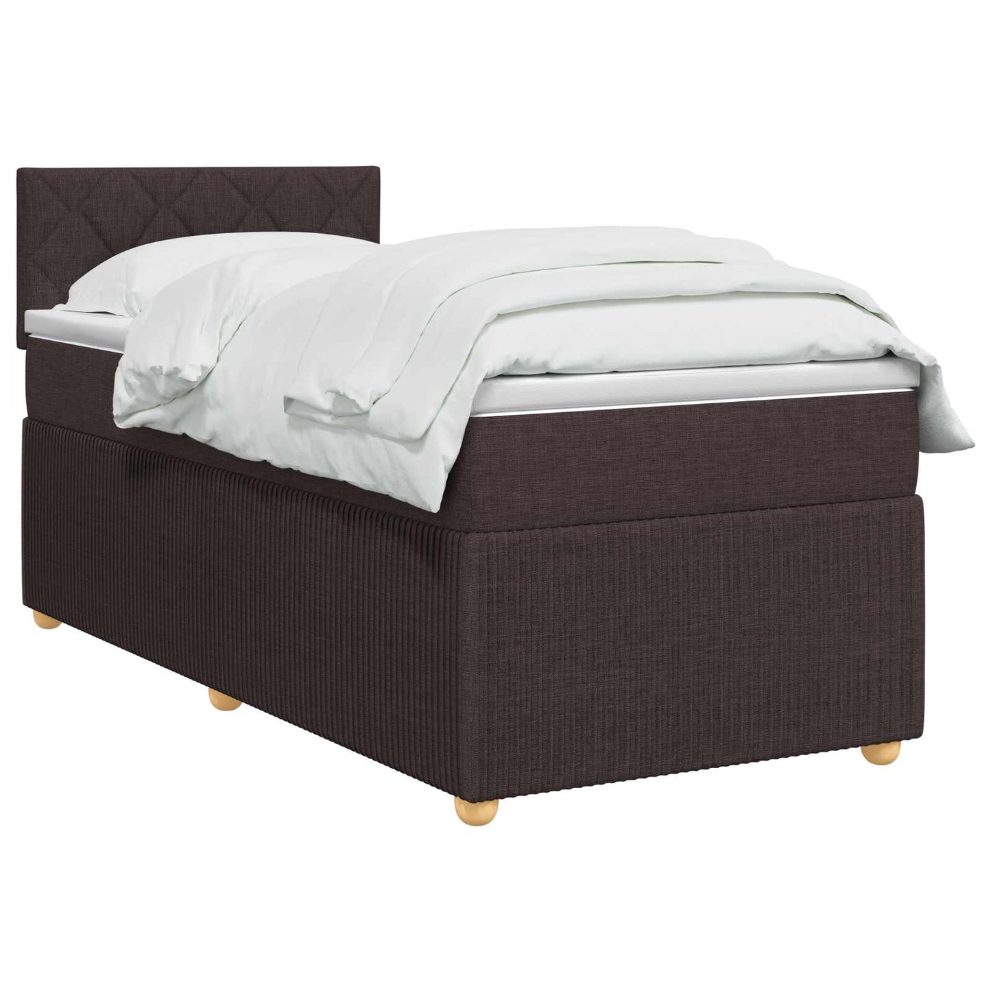 vidaXL Κρεβάτι box spring με στρώμα Σκούρο Καφέ 80 x 200 cm Ύφασμα