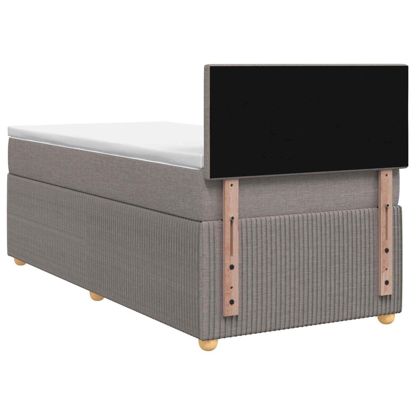 vidaXL Κρεβάτι box spring με στρώμα Taupe 90 x 190 cm Ύφασμα