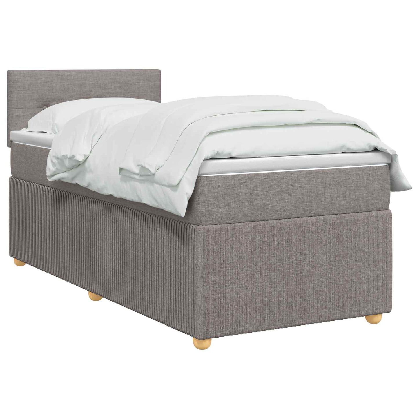 vidaXL Κρεβάτι box spring με στρώμα Taupe 90 x 190 cm Ύφασμα