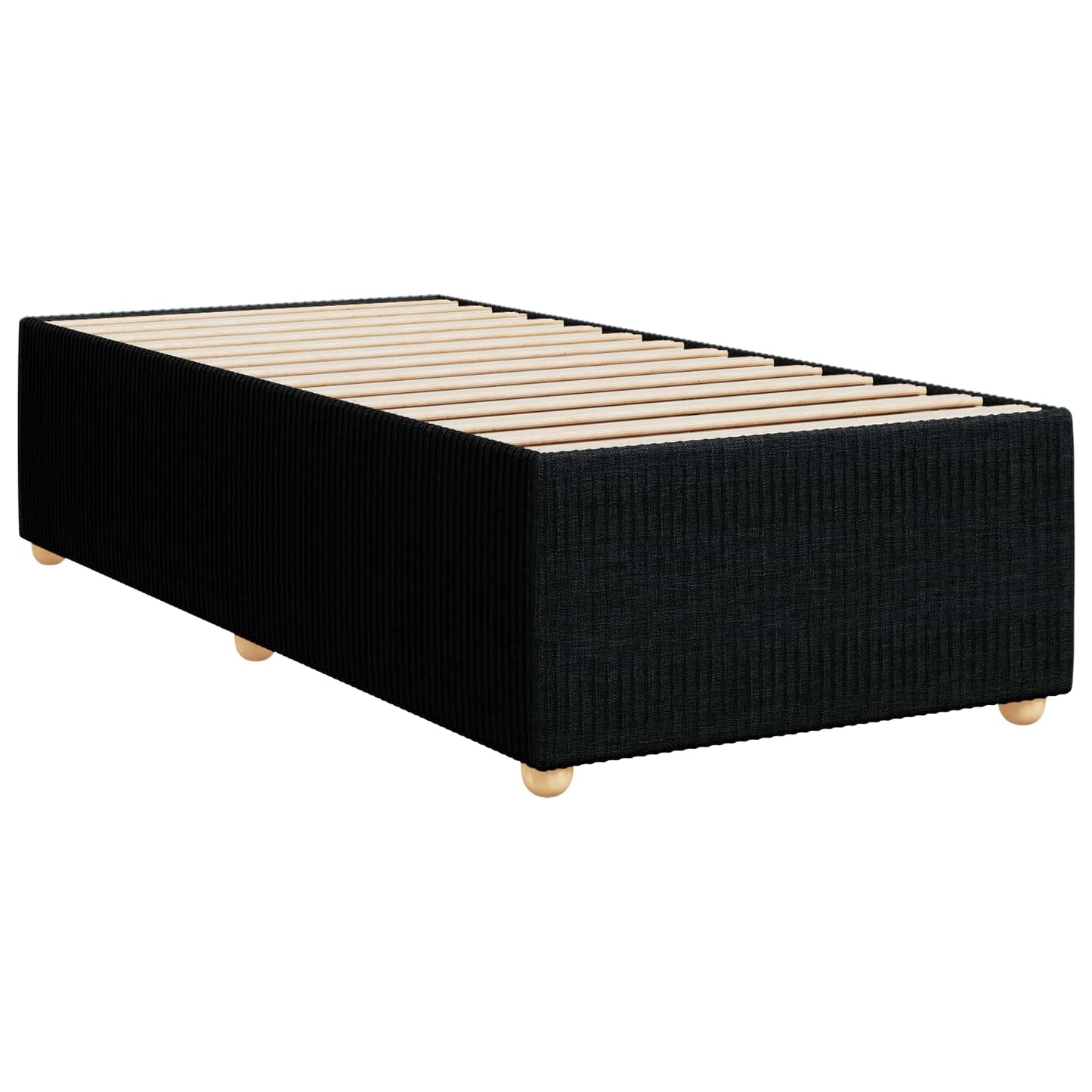 vidaXL Κρεβάτι box spring με στρώμα Μαύρο 90 x 200 cm Ύφασμα