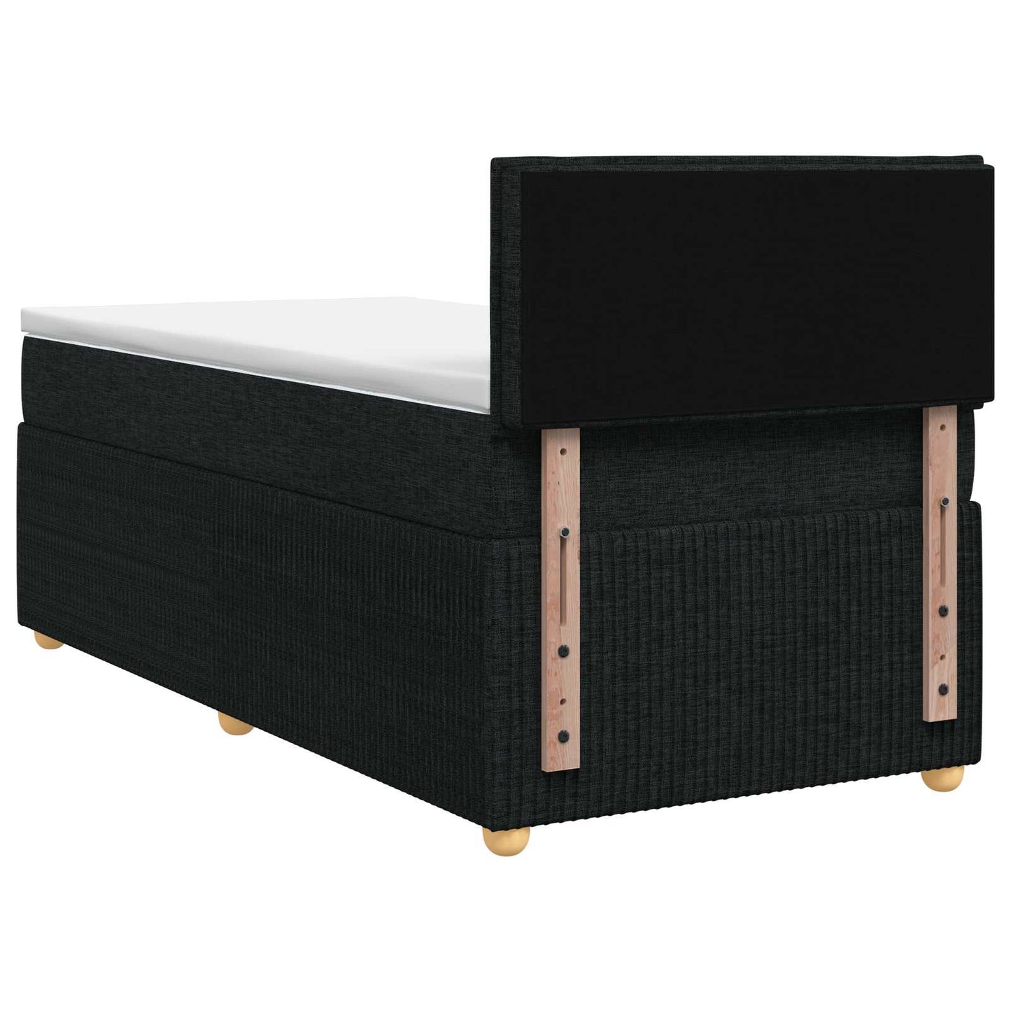 vidaXL Κρεβάτι box spring με στρώμα Μαύρο 90 x 200 cm Ύφασμα