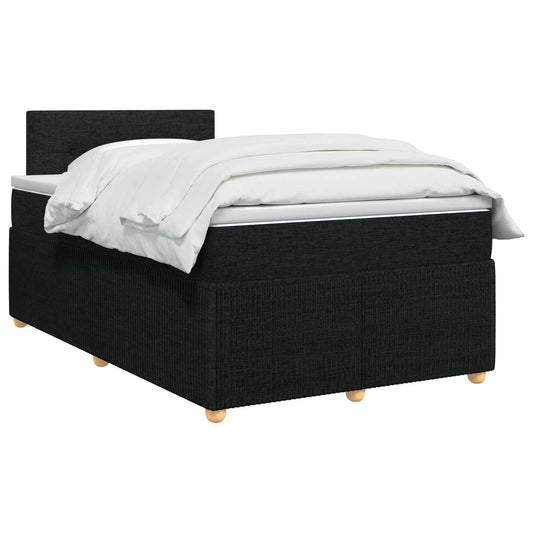 vidaXL Κρεβάτι box spring με στρώμα Μαύρο 120 x 200 cm Ύφασμα