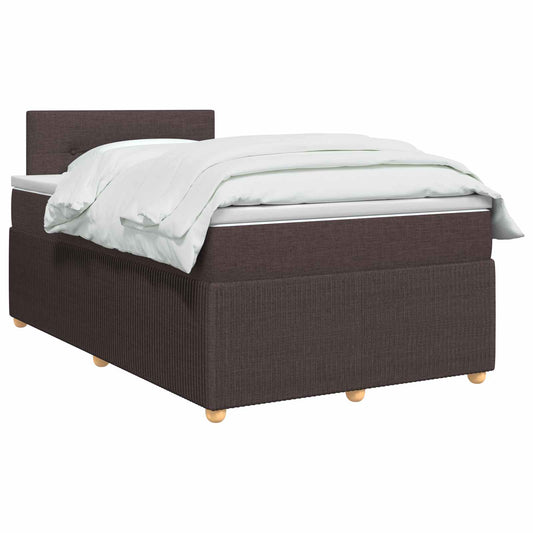 vidaXL Κρεβάτι box spring με στρώμα Σκούρο Καφέ 120 x 200 cm Ύφασμα