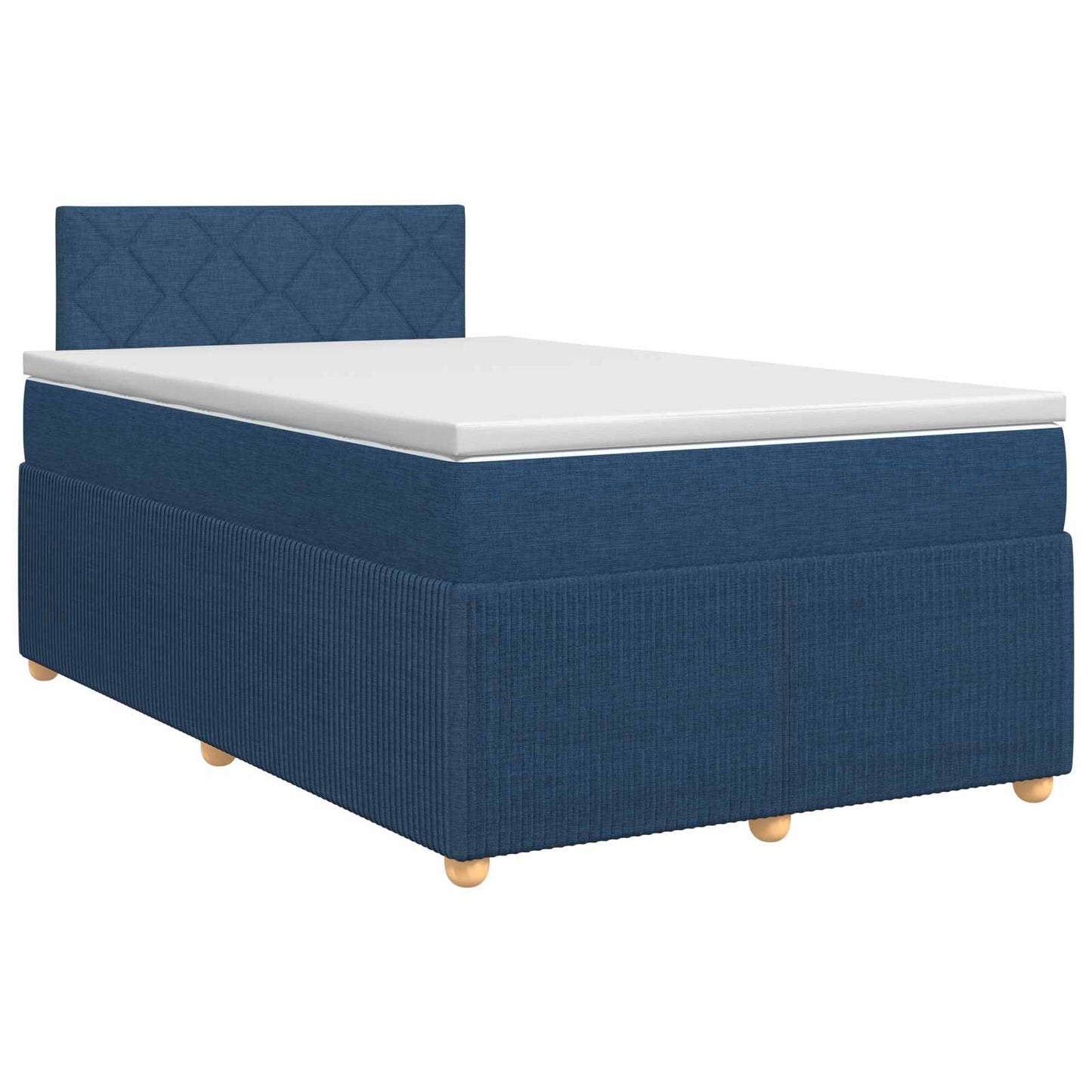 vidaXL Κρεβάτι box spring με στρώμα Μπλε 120 x 200 cm Ύφασμα