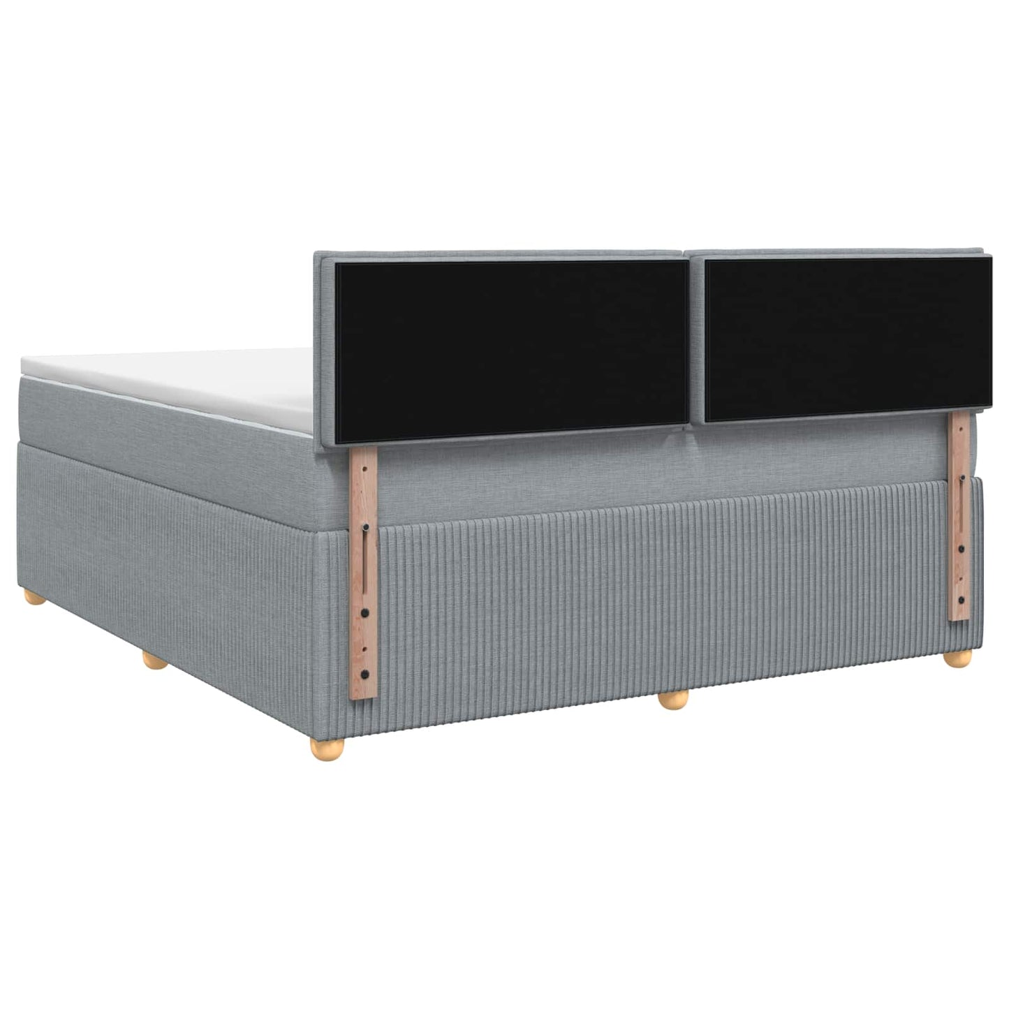 vidaXL Κρεβάτι box spring με στρώμα Ανοιχτό γκρι 140 x 190 cm Ύφασμα