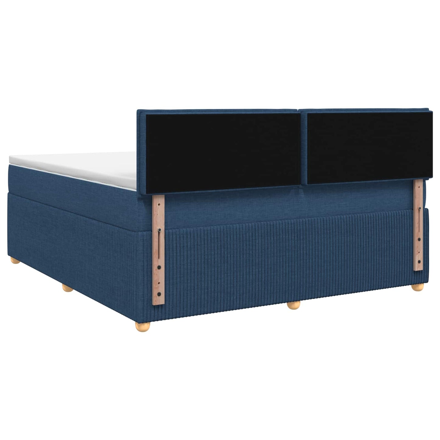 vidaXL Κρεβάτι box spring με στρώμα Μπλε 140 x 190 cm Ύφασμα