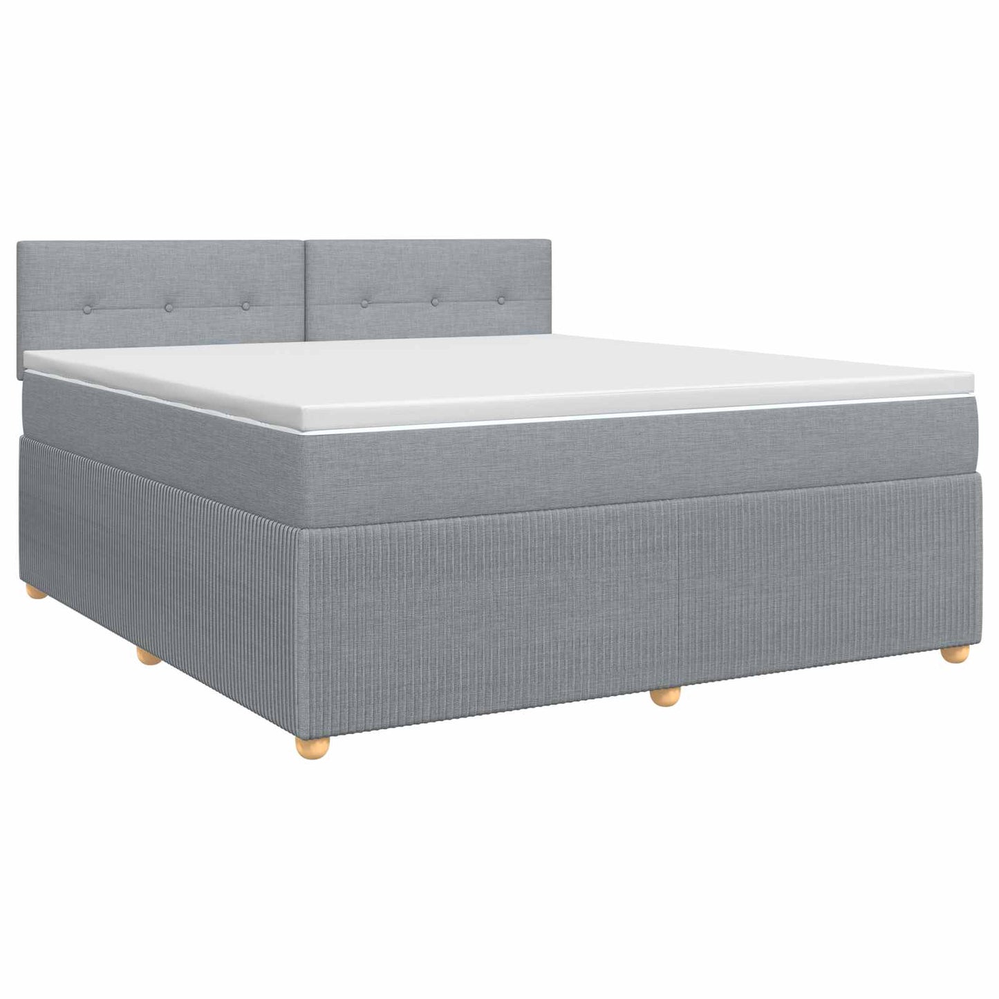 vidaXL Κρεβάτι box spring με στρώμα Ανοιχτό γκρι 140 x 190 cm Ύφασμα