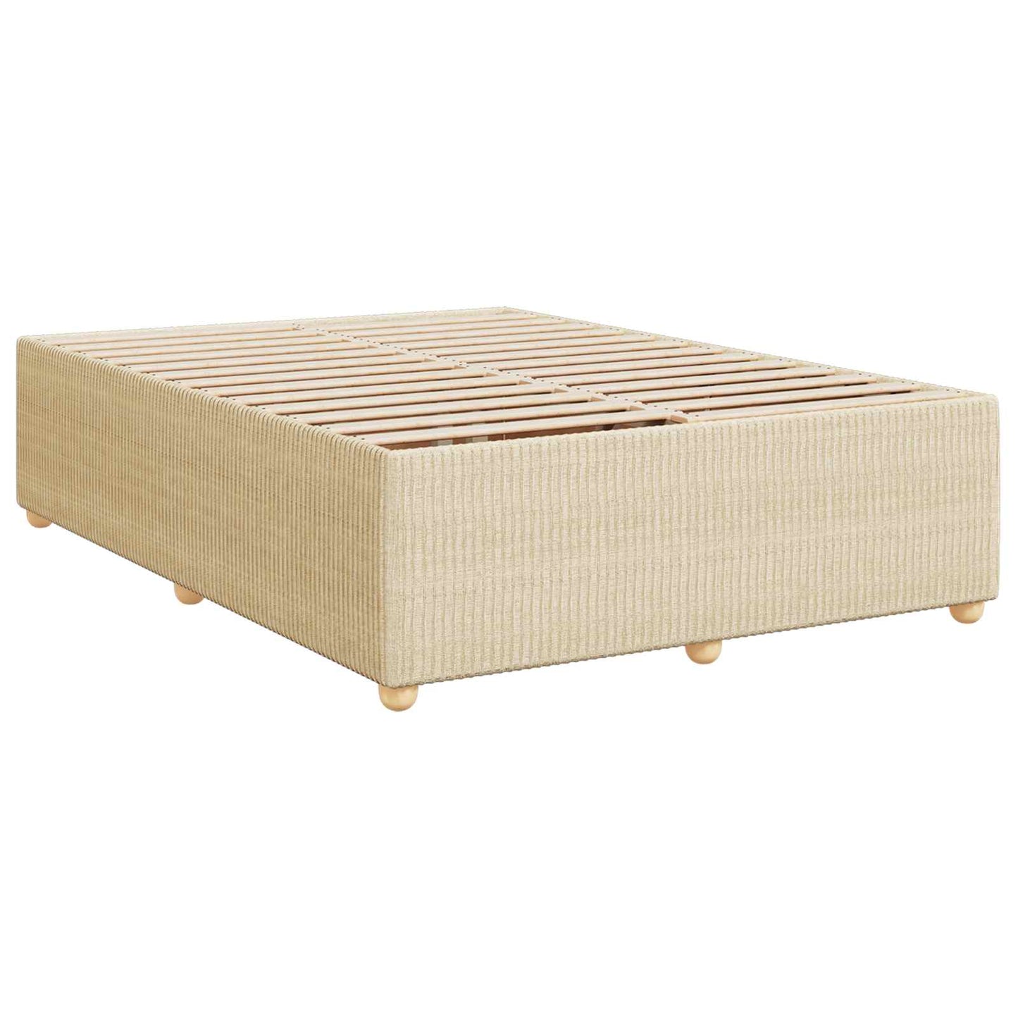 vidaXL Κρεβάτι box spring με στρώμα Κρεμ 140 x 190 cm Ύφασμα
