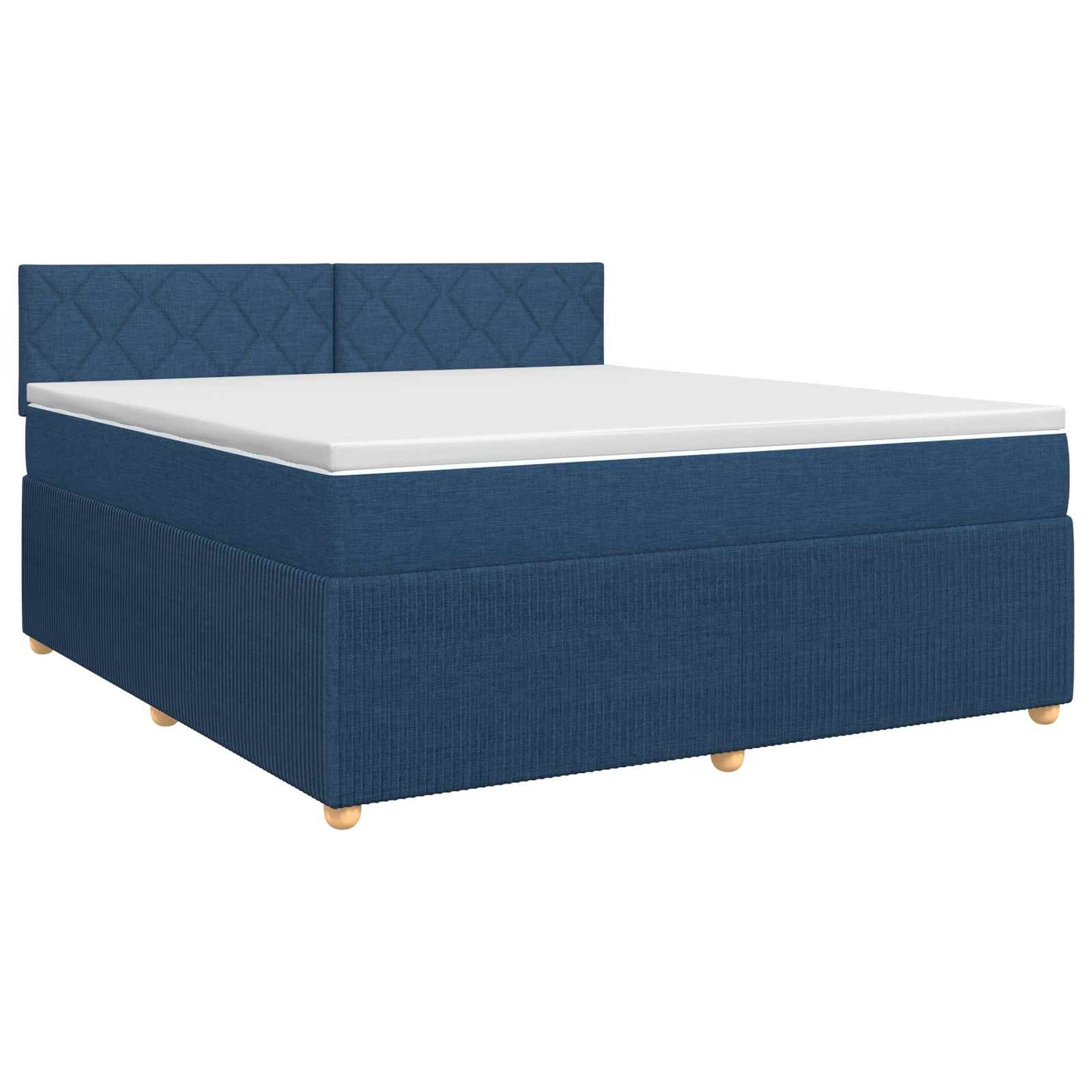 vidaXL Κρεβάτι box spring με στρώμα Μπλε 140 x 190 cm Ύφασμα