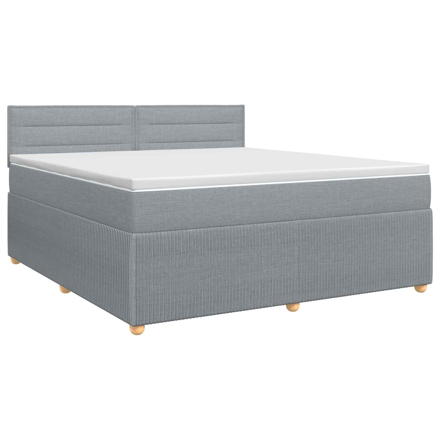 vidaXL Κρεβάτι box spring με στρώμα Ανοιχτό γκρι 140 x 200 cm Ύφασμα