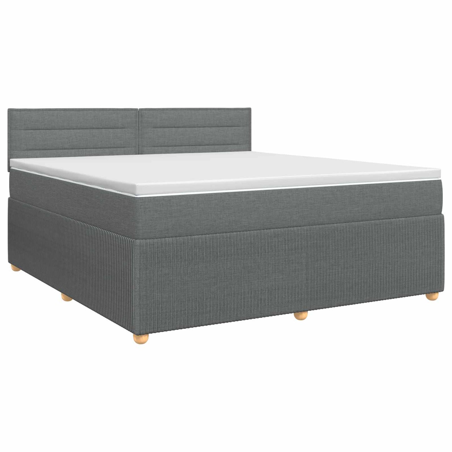 vidaXL Κρεβάτι box spring με στρώμα Σκούρο Γκρι 140 x 200 cm Ύφασμα