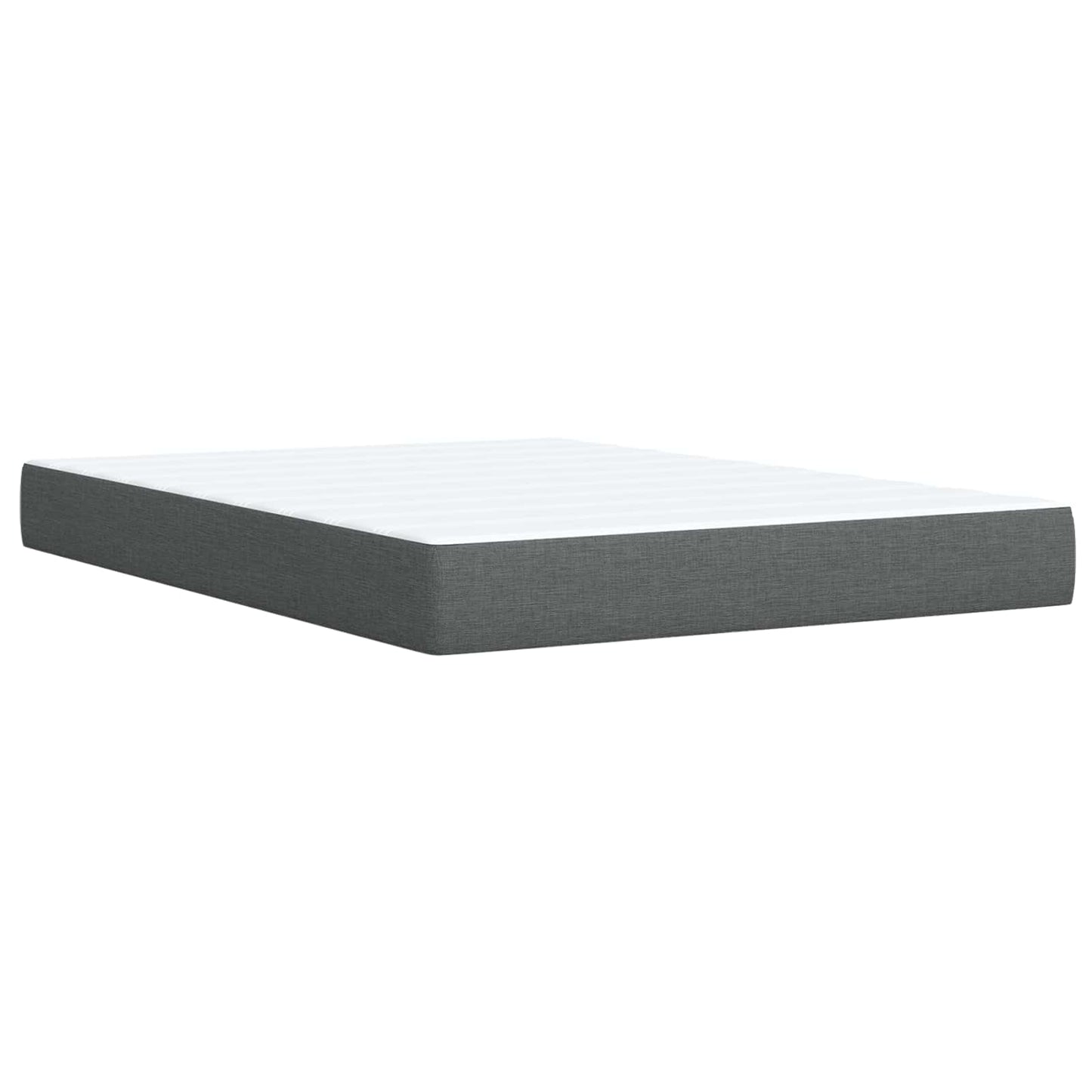 vidaXL Κρεβάτι box spring με στρώμα Σκούρο Γκρι 140 x 200 cm Ύφασμα